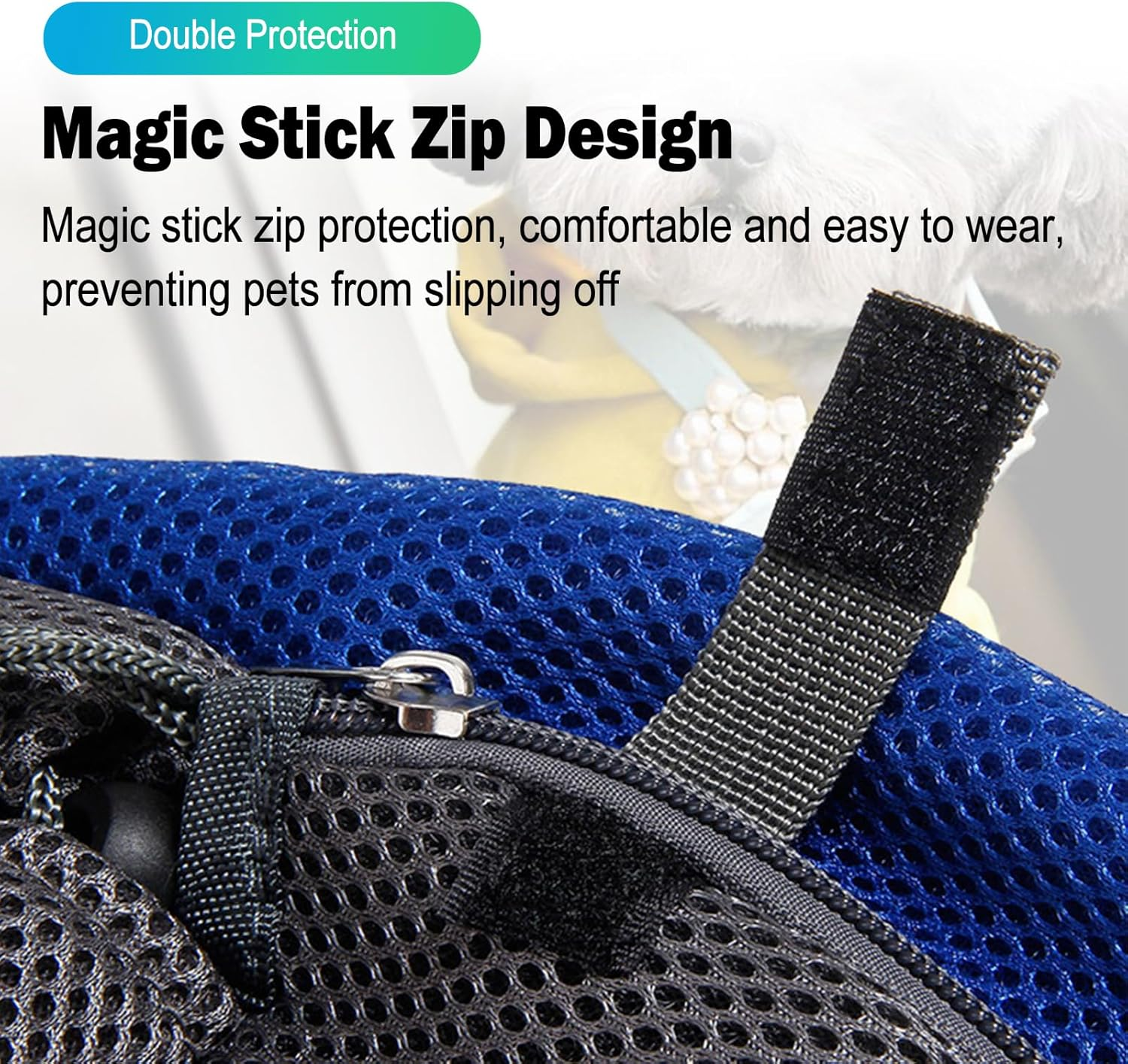 Gecheer Anti-Theft Shoulder Bags, Dog Carrier Bag for Pets, Shoulder Bag, Cross Body Back, Breathable Mesh, Safe for Small Dogs, Cats, Carry Bag, Bag (Blue) image number 4