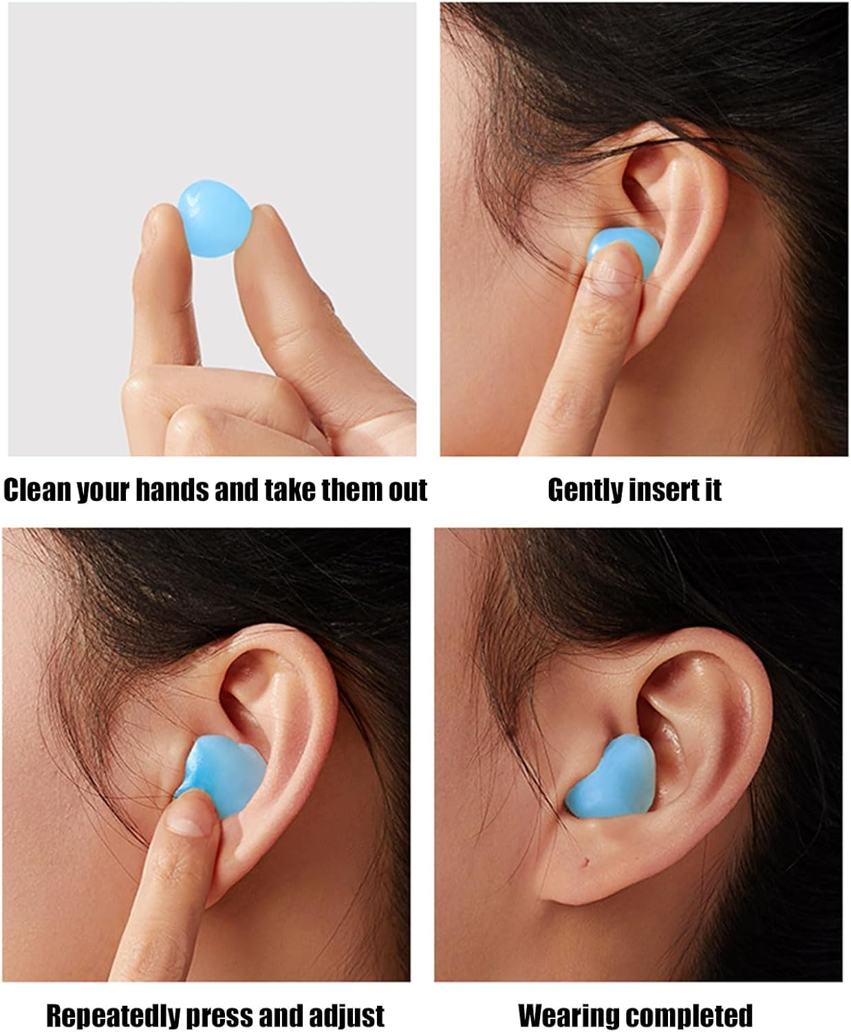 Sleeping Noise Cancelling Silicone Ear Plugs - 32Db NRR Reusable Soft Moldable Waterproof for Snoring, Swimming, Airplanes (6 Pairs) image number 3
