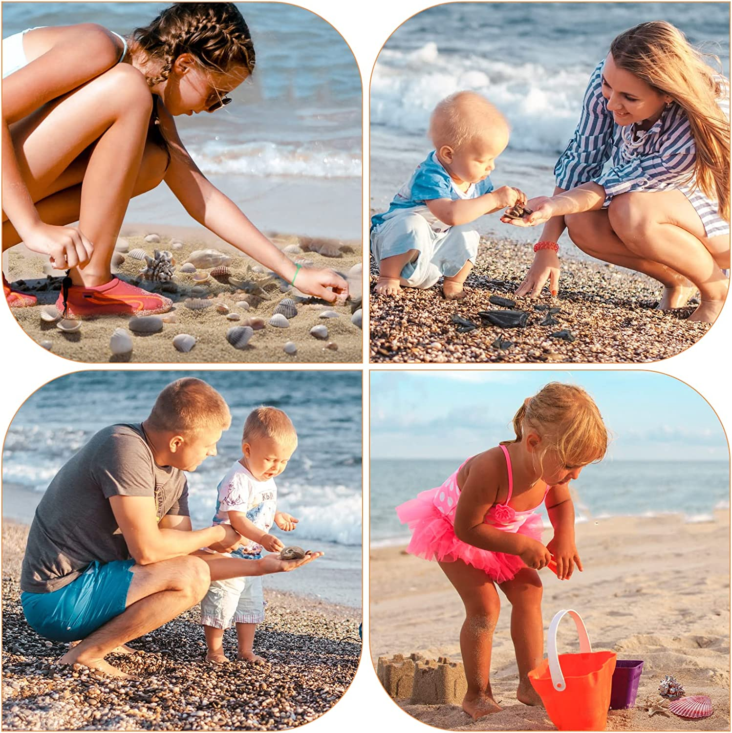 Beach Mesh Shovel with Mesh Beach Bag for Filter Sand, Kids Shell Collecting Scooper for Picking up Shells, Shark Tooth Sifter for Boys and Girls, Beach Toy image number 4