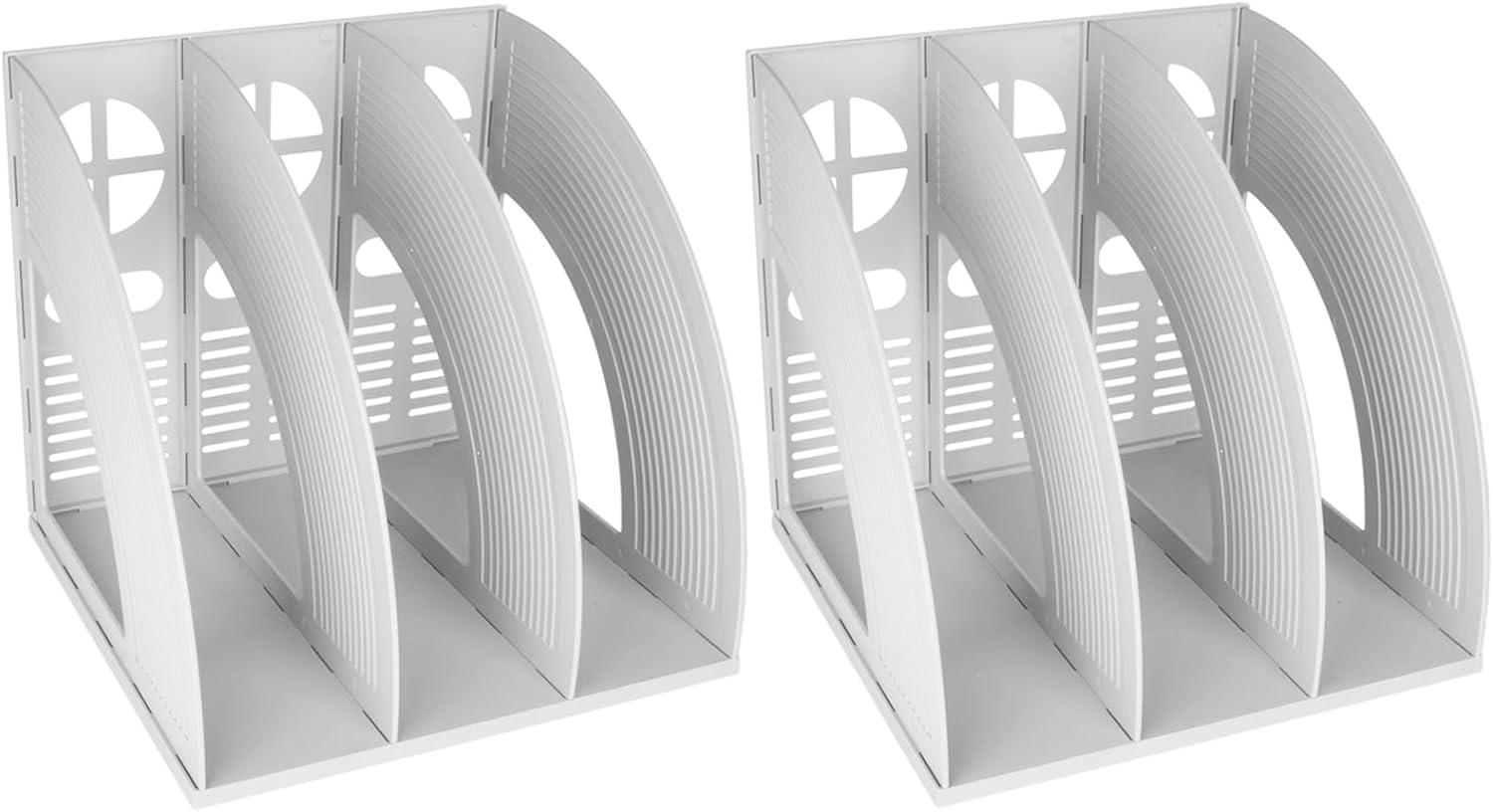 SAYEEC Sturdy 4 Compartment Magazine File Holder Plastic Desktop File Organizer File Dividers Office Organizer Storage Document Magaizne Rack Display Box (Black)