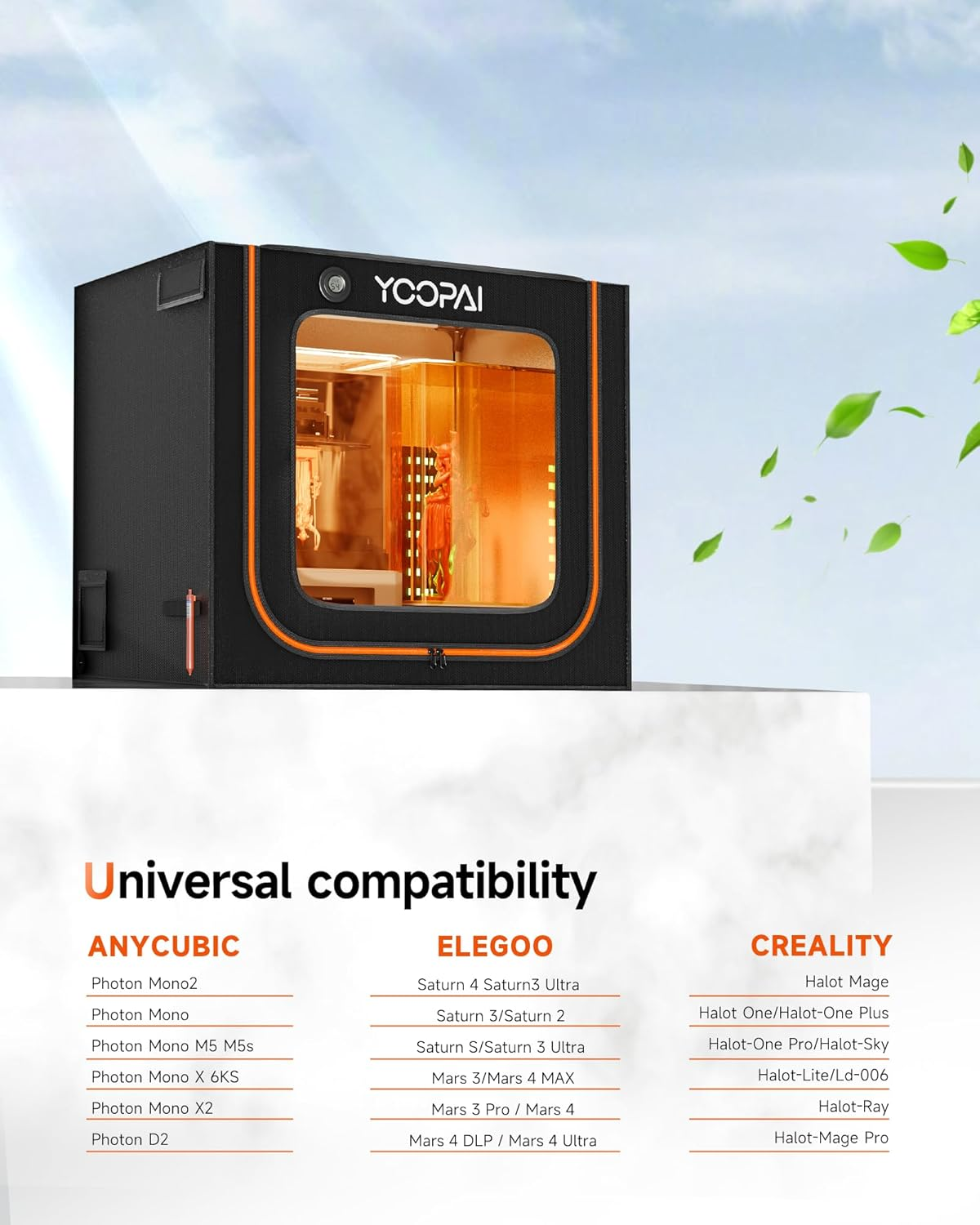 Large Resin 3D Printer Enclosure with Ventilation Kit LED Light, 3D Printer Vented Enclosure Tent Cover Eliminate Odors Dustproof Isolate Noise Compatible with LCD Resin UV 3D Printer image number 3
