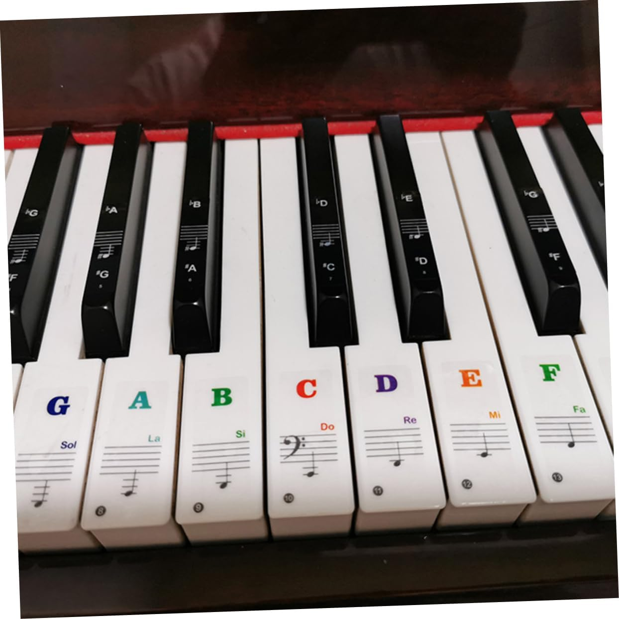 4 Sets Piano Replacement Piano Stickers for Beginners Piano Chord Stickers Electronic Keyboard Sticker Keyboard Letter Stickers Electronic Organ Sticker Hand Roll Staff Child image number 4
