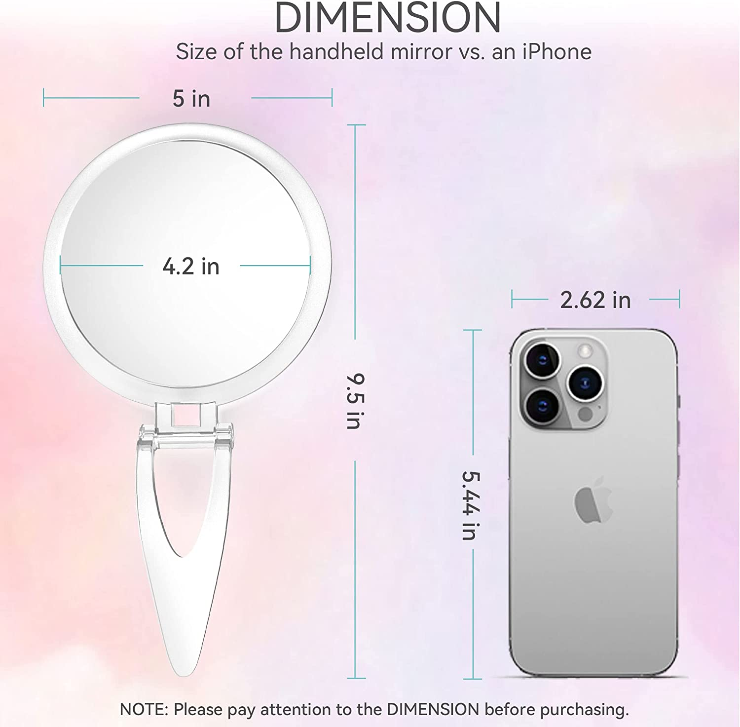 30X Magnifying Mirror, 30X/1X Two Sided Hand Mirror,Travel Mirror for Precise Makeup Applications,Tweezing, and Blackhead/Blemish Removal，5 Inch image number 2