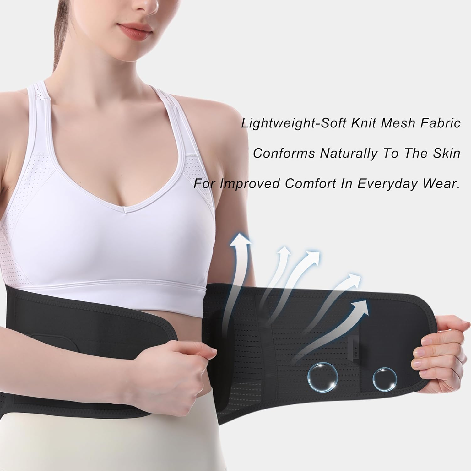 Back Brace for Lower Back Pain Relief for Man/Women Adjustable Lumbar Support Belt Breathable Mesh for Herniated Disc,Sciatica,Scoliosis with Removable 3D Pad Home Work Sports (L) image number 1