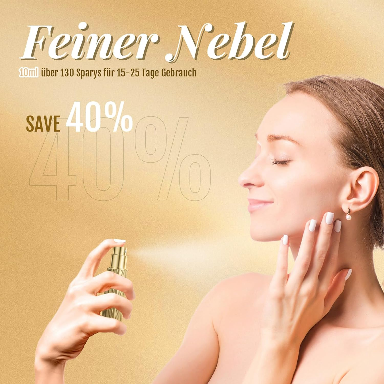 JOOMOKO Perfume Filler 10 Ml Perfume Atomiser Refillable Empty Perfume Bottles Perfume Atomiser for Travel, Perfume Travel Atomiser Perfume Bottles Atomiser for Women Men (Gold & Green) image number 1