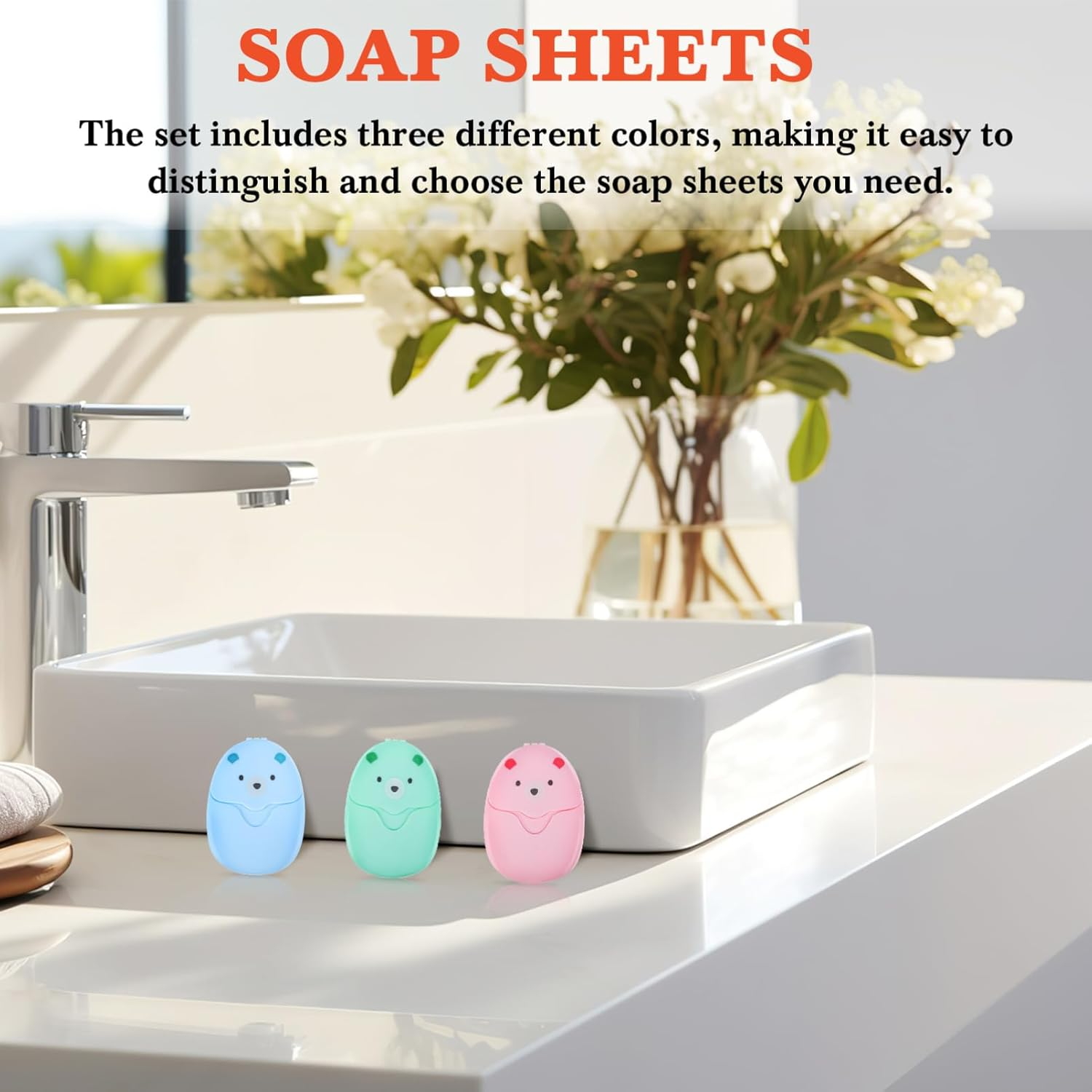 SUPVOX 3 Pcs Travel Soap Sheets Portable Paper Soap Flakes for Hand Washing Pp Material for Hiking and Travel Toiletries image number 5