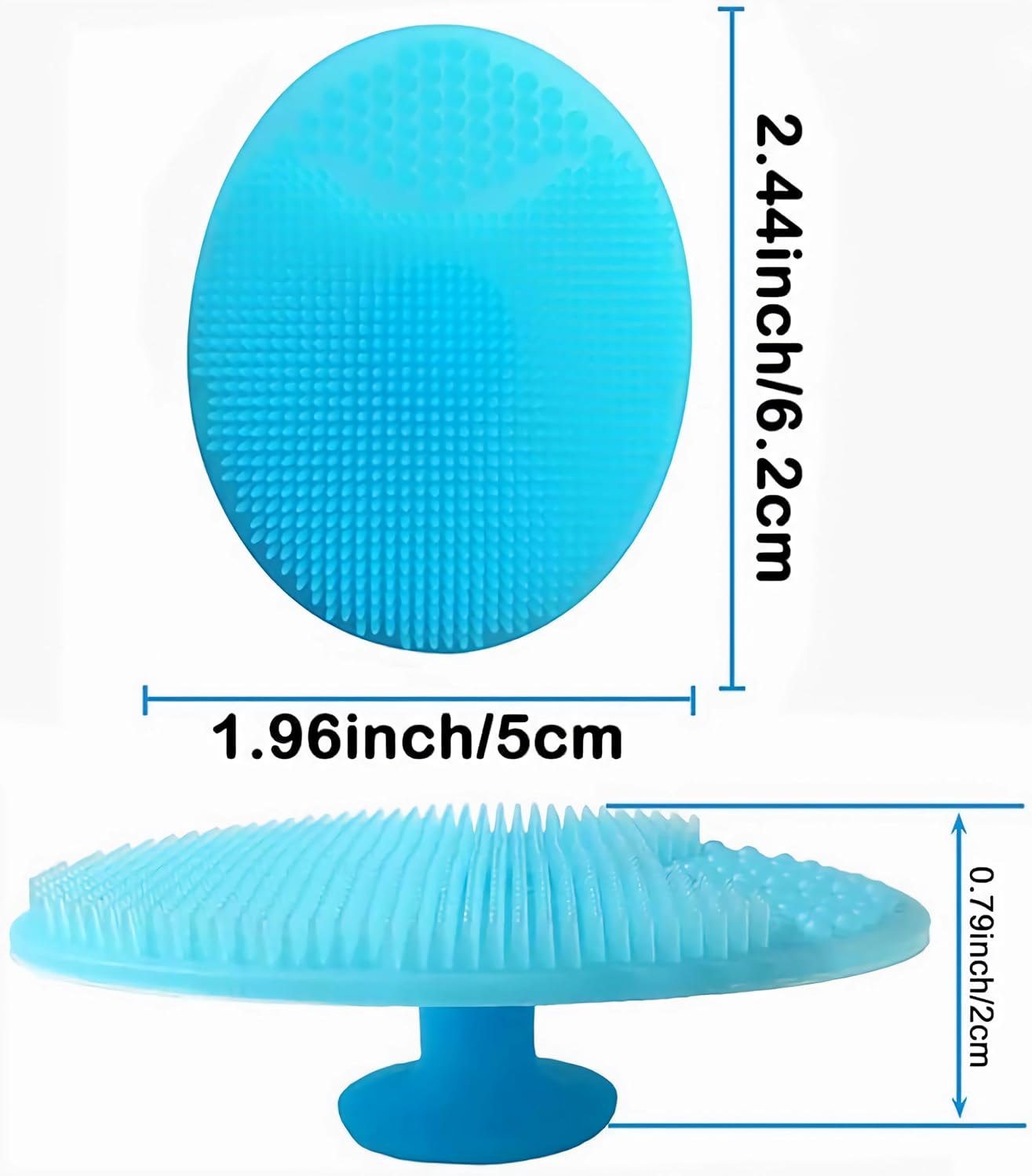 Baby Bath Brush, Baby Cradle Cap Brush, Silicone Massage Brush, Baby Comb, Children'S Comb (3 Pieces) (Blue) image number 2