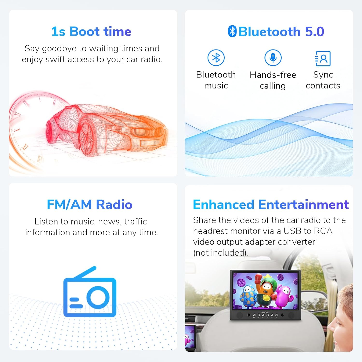 Eonon Car Stereo Receiver for Mazda 3 2010-2013, Wireless Carplay & Android Auto Headunit, 9" Touchscreen GPS Navigation, Bluetooth, AM/FM, SWC, 2G+32G-M3BLA13 image number 1