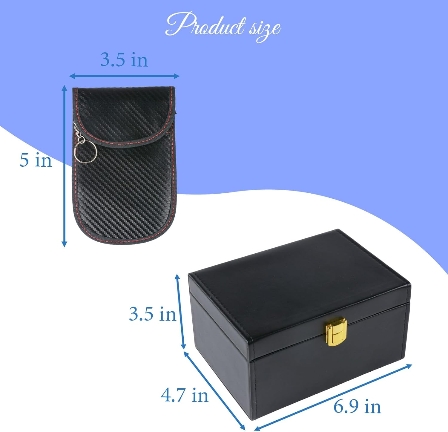 Faraday Box with 2 Faraday Bags Value Set for Car Key Signal Blocker Box Keyless Entry Car Key Safe Protector Anti-Theft Shield RFID Blocking Set for Keys and Phones image number 3