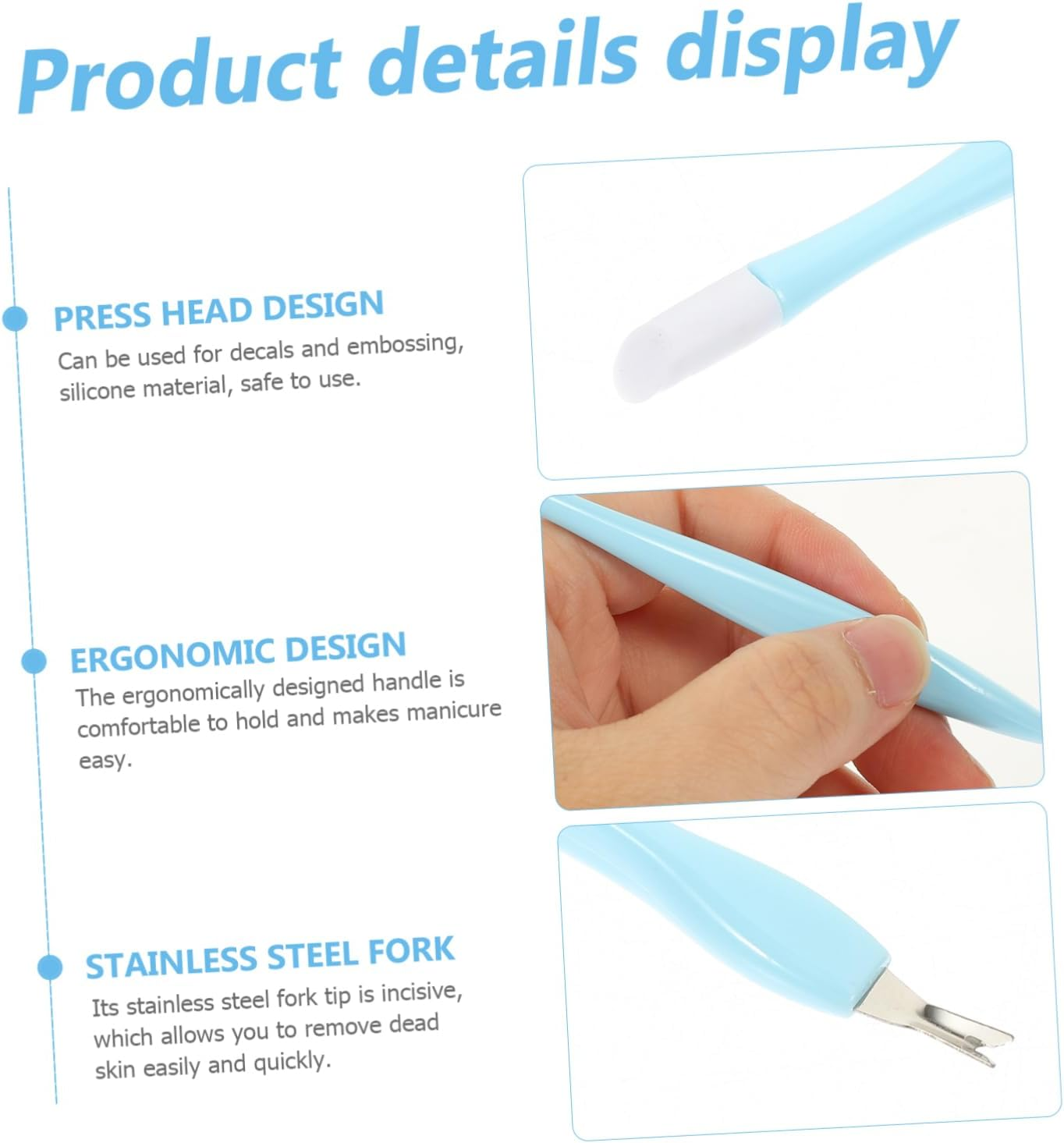 Happyyami 15Pcs Cuticle Peeler Scraper Dual Head Dead Skin Removal Tools for Manicure Nail Kit for Healthy Nails Easy Use image number 6