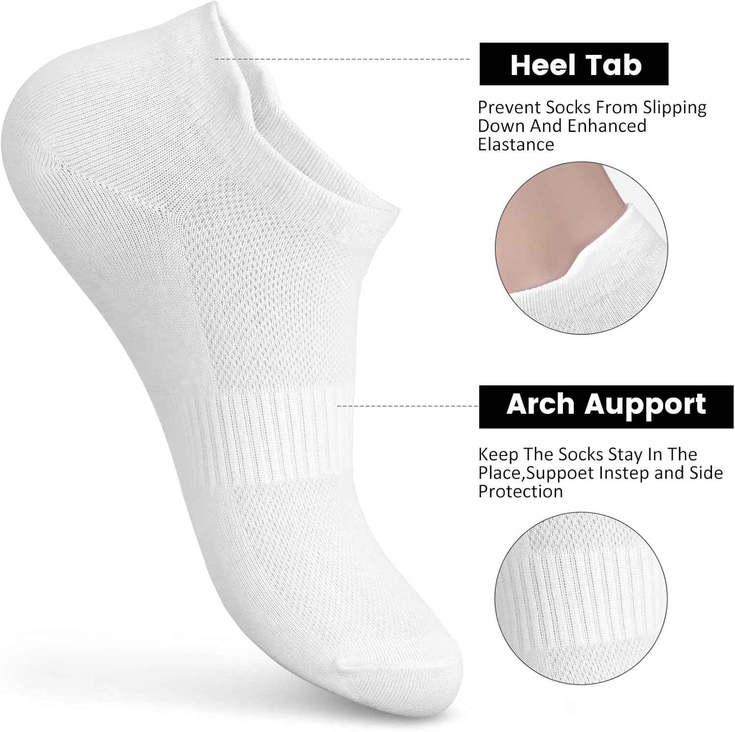 Women'S Ankle Running Socks - Low Cut Athletic Sports Soft Thin No Show Socks with Tab 6 Pairs image number 7