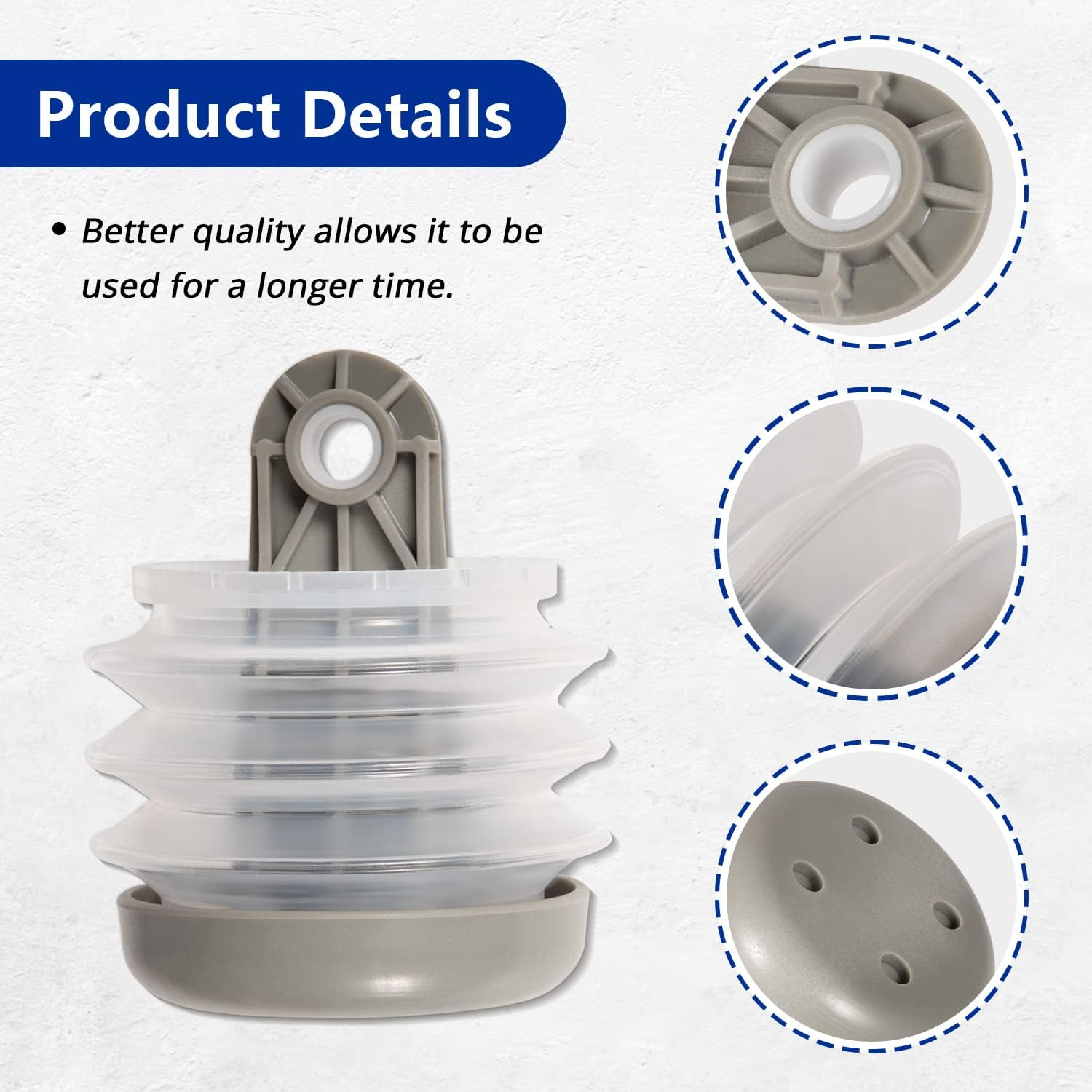 385230980 Pump Bellow Kit Toilet Pump Bellows S/T Pump Kit Fit for Dometic/Sealand VG & VHT Series, Vacuflush S Series, J Series Vacuum Pump & T Series Discharge Pump, Including Bushing and Bolt