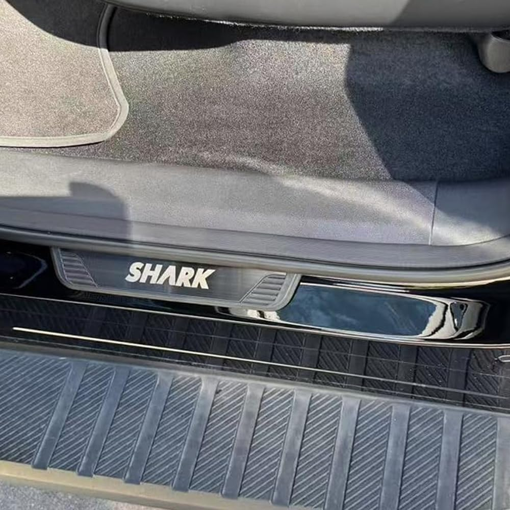 2024 BYD Shark 6 Pickup Truck Door Sill Protection Strip, 4-Piece Black Anti-Scratch Pedal Cover, Door Anti-Scratch Guard Accessories image number 4