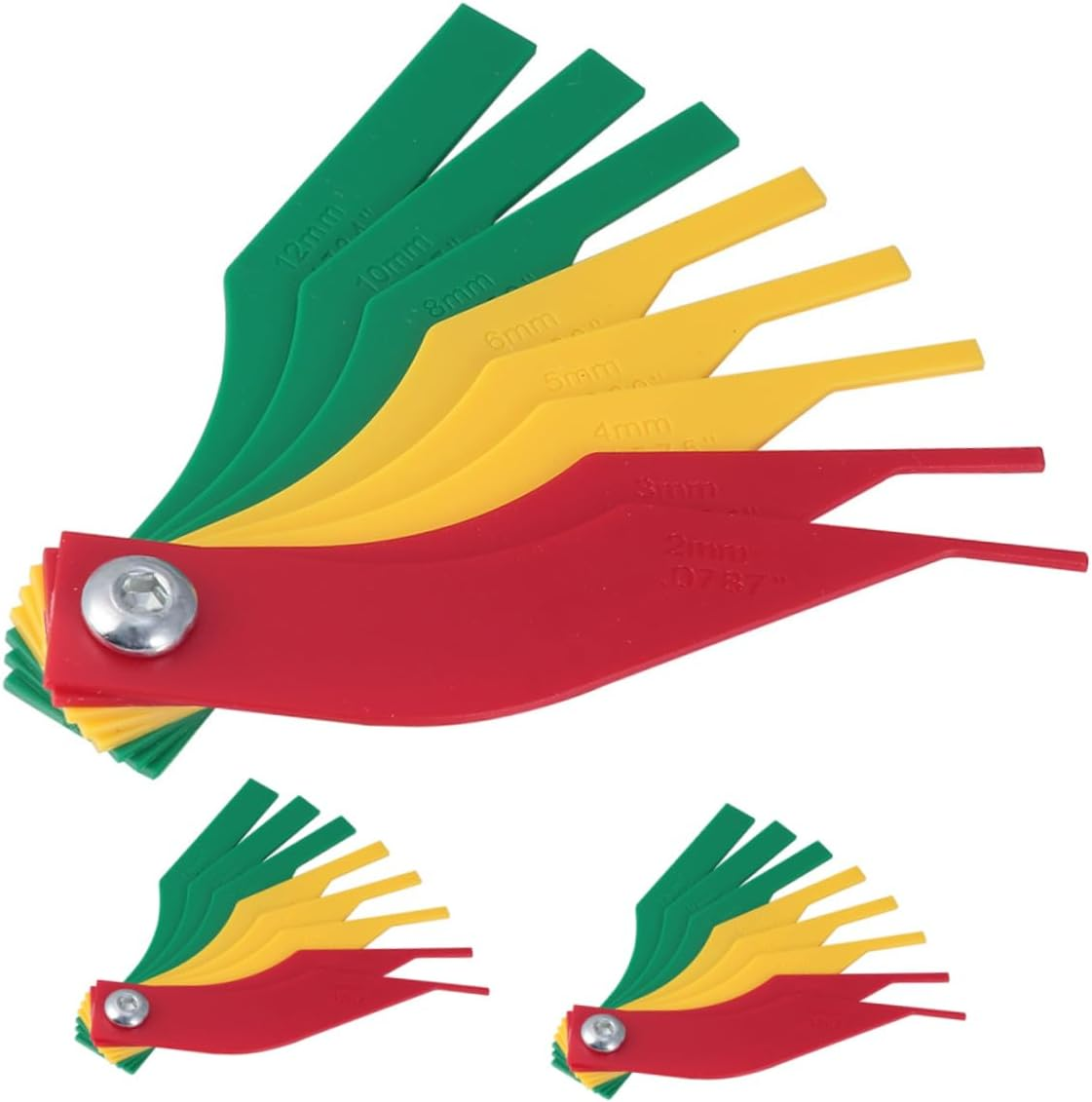 COOLHIYA Brake Pad Gauge Tool Car Brake Pad Thickness Gauge 3Pcs Automotive Diagnostic Measurement Tool for Accurate Wear Detection and Maintenance image number 2