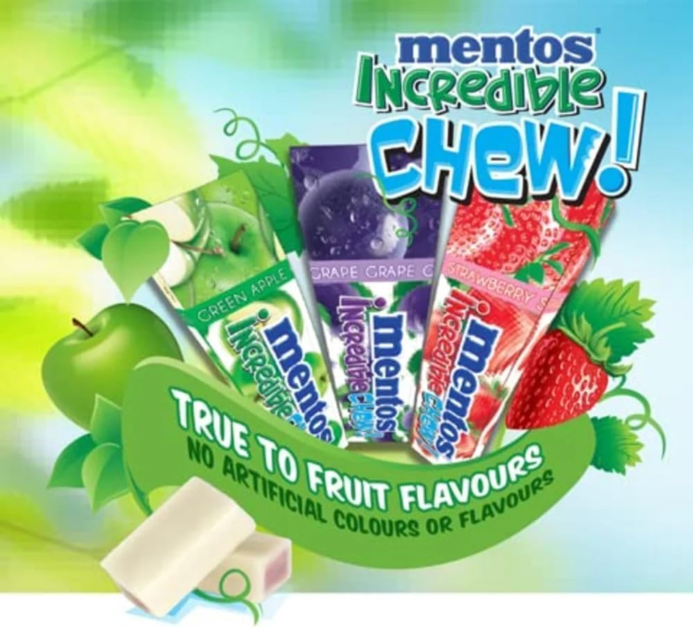 Variety Set of Incredible Chew (Strawberry, Grape, Green Apple, Cola)