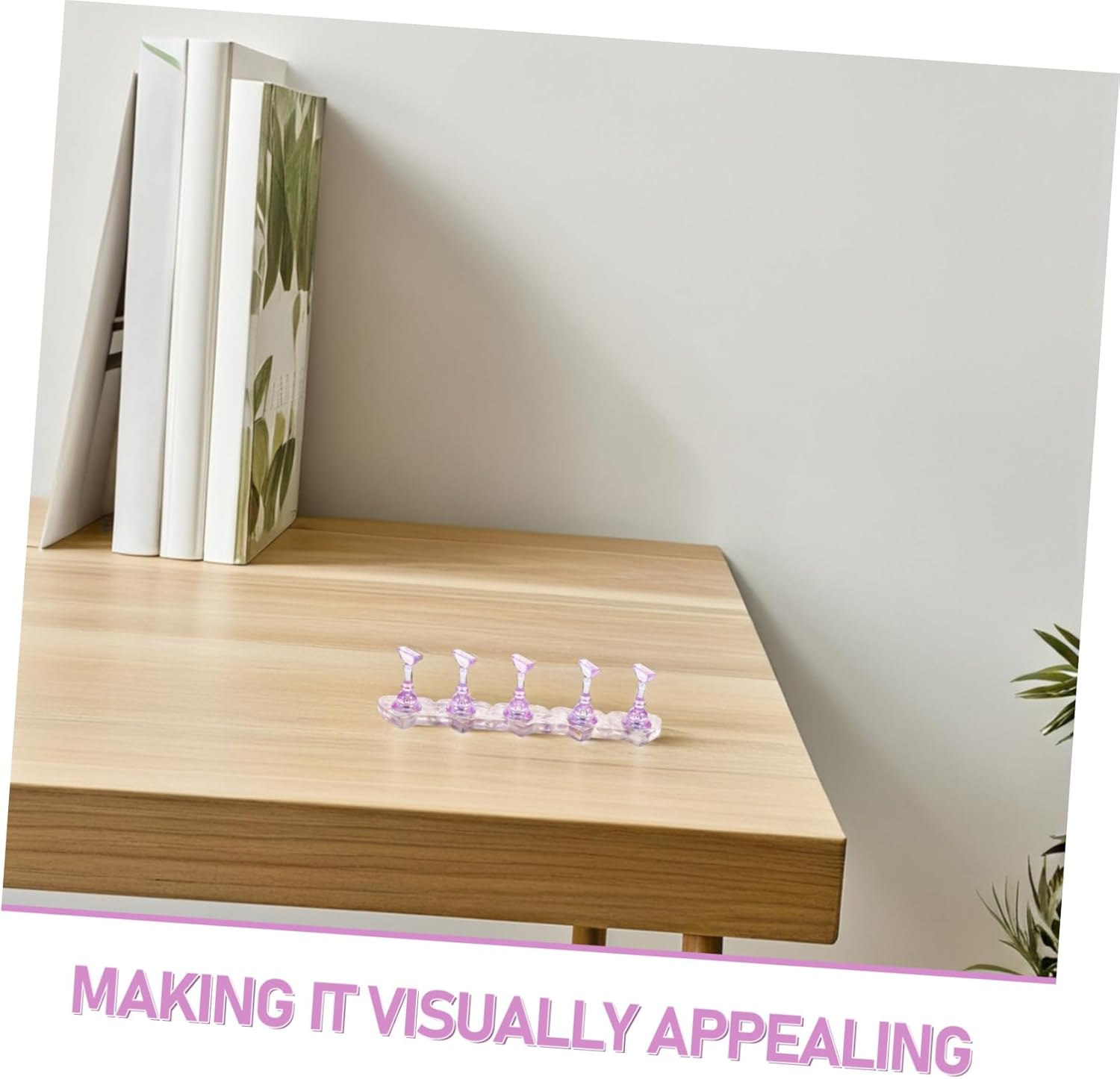 BIUDECO Iridescent Nail Practice Stand Portable Manicure Training Kit for Beginners Lightweight Fake Nail Holder for Home and Teaching image number 2