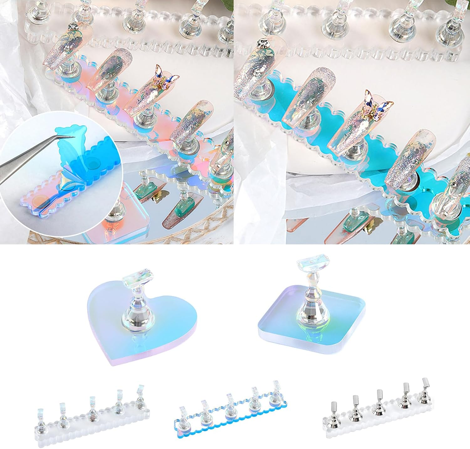 Nail Tips Practice Holder Acrylic Nail Art Display Stand Nail Stand Press on Nail Magnetic Nail Holder image number 3