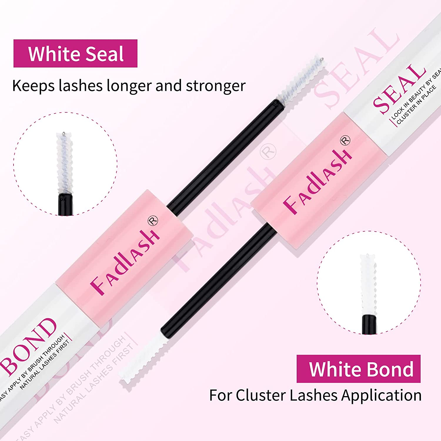 Lash Bond and Seal 10Ml Individual Lashes Glue and Seal Super Strong Hold DIY Lash Extension Kit Hold 48-72 Hours Waterproof Cluster Lash Glue Eyelash Extension Kit