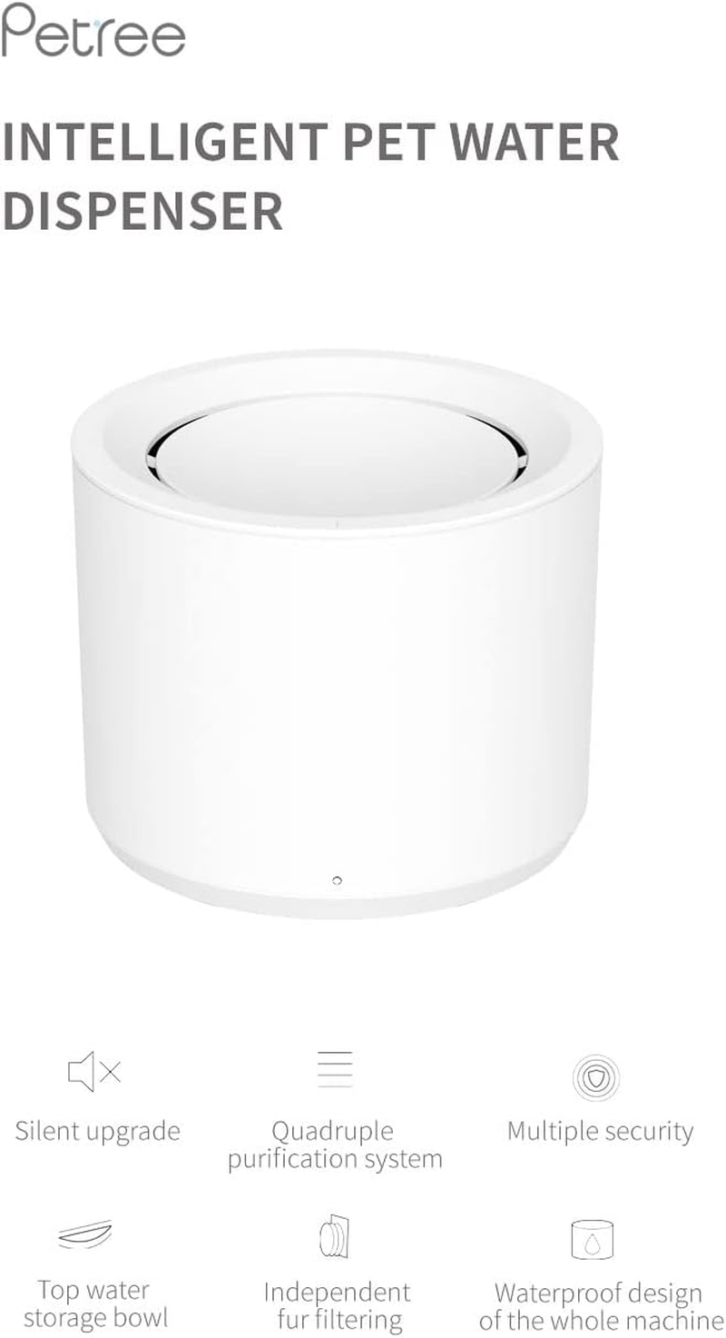 Petree Cat Water Fountain, Pet Water Fountain with USB, Dog Cat Water Fountain Dispenser, Drinking Fountains for Cats and Small Dogs, Anti-Dry Protection, Pink - Pink image number 6