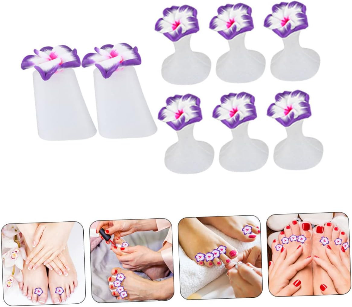 FRCOLOR 8Pcs Silicone Toe Separator Set Nail Polish Tool Pedicure Accessories Supple Toe Dividers for Nail Art Comfortable Separators for Women Polish Protectors Care Supplies image number 3