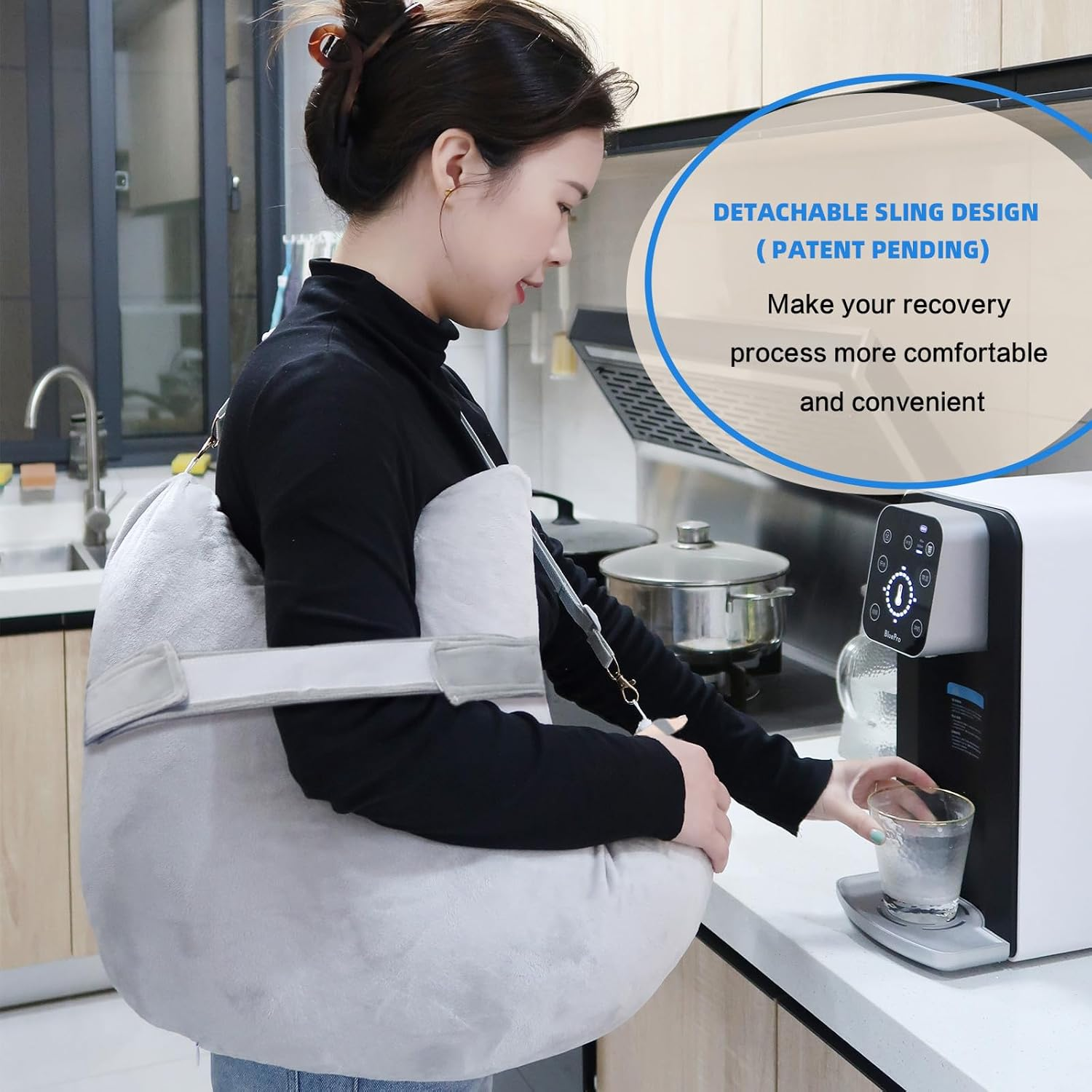 Zimucxn Shoulder Surgery Pillow, Ergonomic Rotator Cuff Pillow, Comfortable Post Shoulder Surgery Pillow, Adjustable Structure Provide Support, Shoulder Pain Relief (Grey, Arm & Shoulder Strap) image number 2