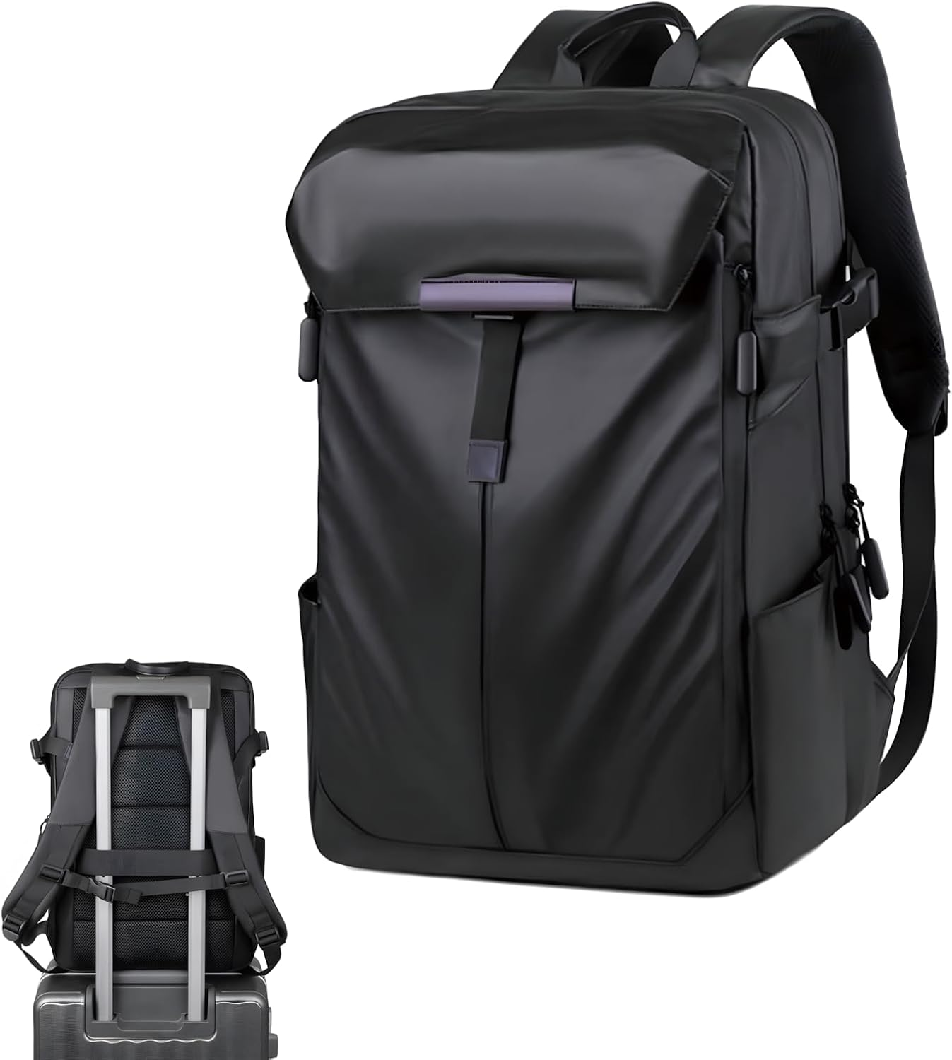 Laptop Backpack,Travel Backpack School Bag Business College Big Sport Backpacks with 3 Compartments, Water Resistant PU Leather, Unisex Backpack image number 1