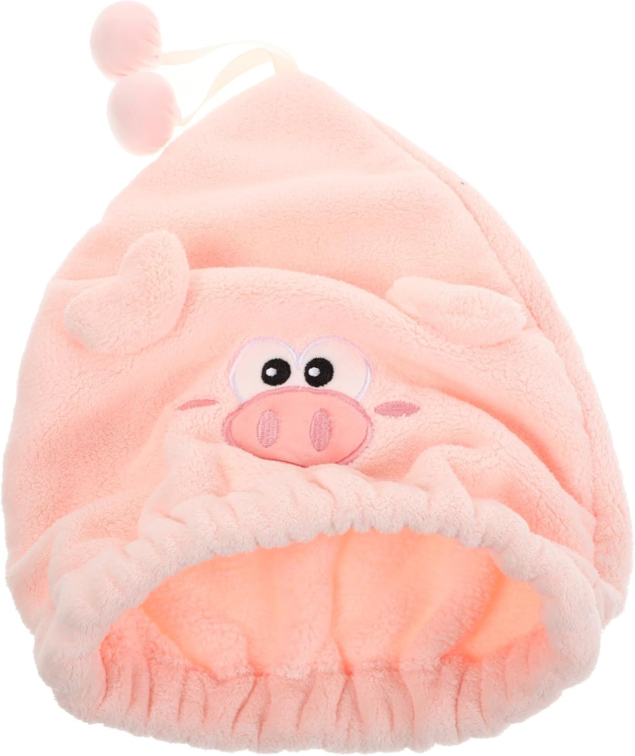 Cute Cartoon Pig Coral Fleece Hair Drying Cap for Women Thick Quick Dry Shower Cap Absorbent Hair Wrap for Wet for Home and Travel image number 2