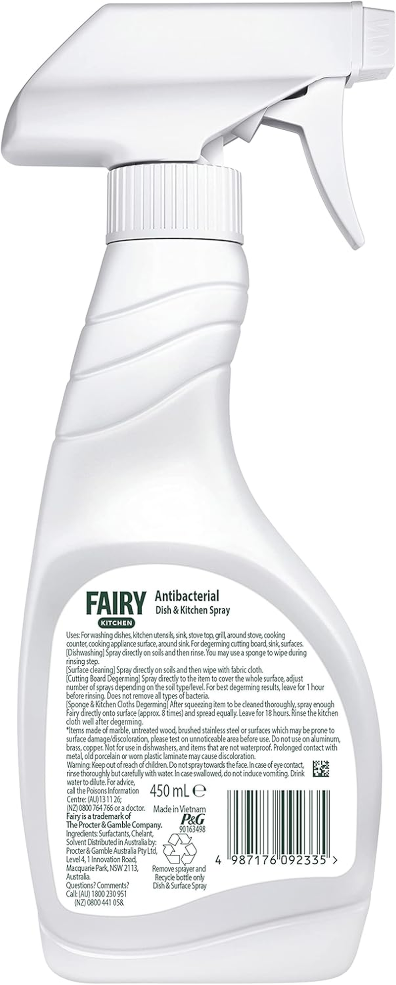 Fairy Dish and Surface Antibacterial Kitchen Spray Value Bundle (4X450Ml) image number 2