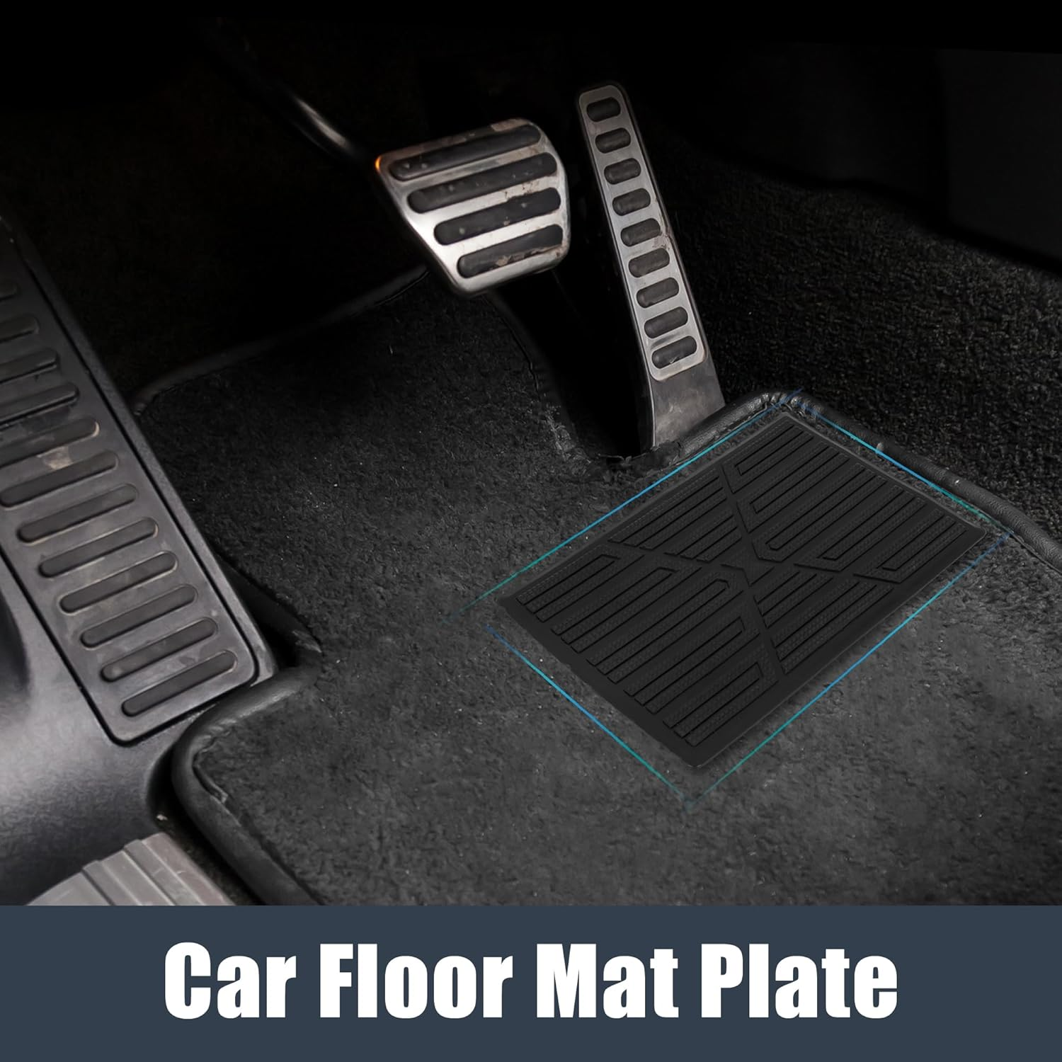 X AUTOHAUX Universal Car Vehicles Trucks Floor Carpet Mat Patch Heel Scuff Plate Foot Rest Pedal Pad