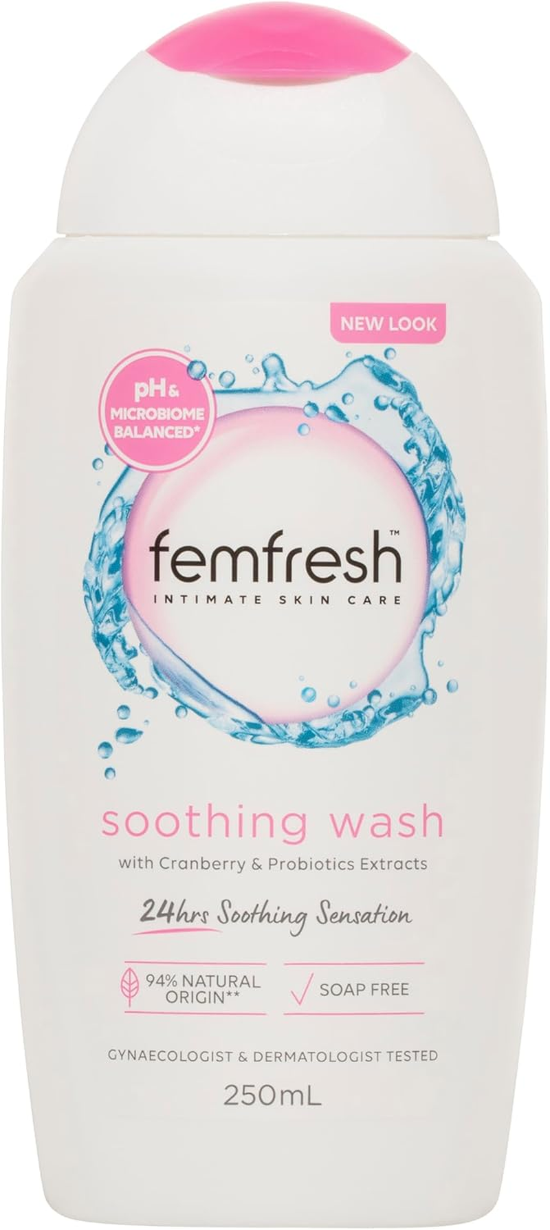 Femfresh Soothing Wash - Shower Gel - with Cranberry & Honeysuckle Extracts - PH & Microbiome Balanced - 94% Natural Ingredients - Hypoallergenic & Soap Free - Gentle Feminine Wash - 250Ml image number 5