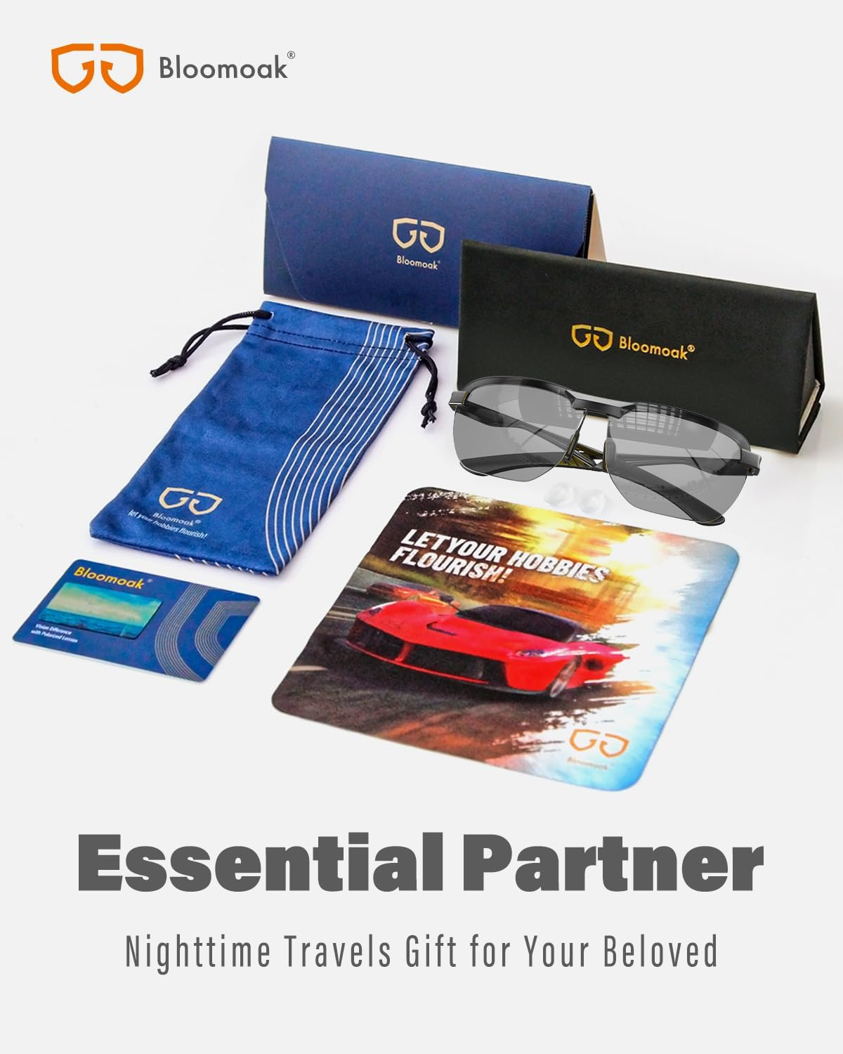 Bloomoak Men'S Driving Sunglasses Polarized Sunglasses Sports Eyewear Fishing Golf Goggles for UV400 Eyes Protection Ultra Light AL-MG image number 1