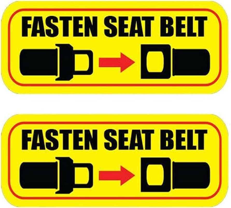 XTRAYXRAY Fasten Seat Belt Decal Sticker Car Safety Warning Caution Safety Strap Car Styling Car Decal Funny Decal Sticker Suitable for Cars, Trucks 2Pcs image number 1