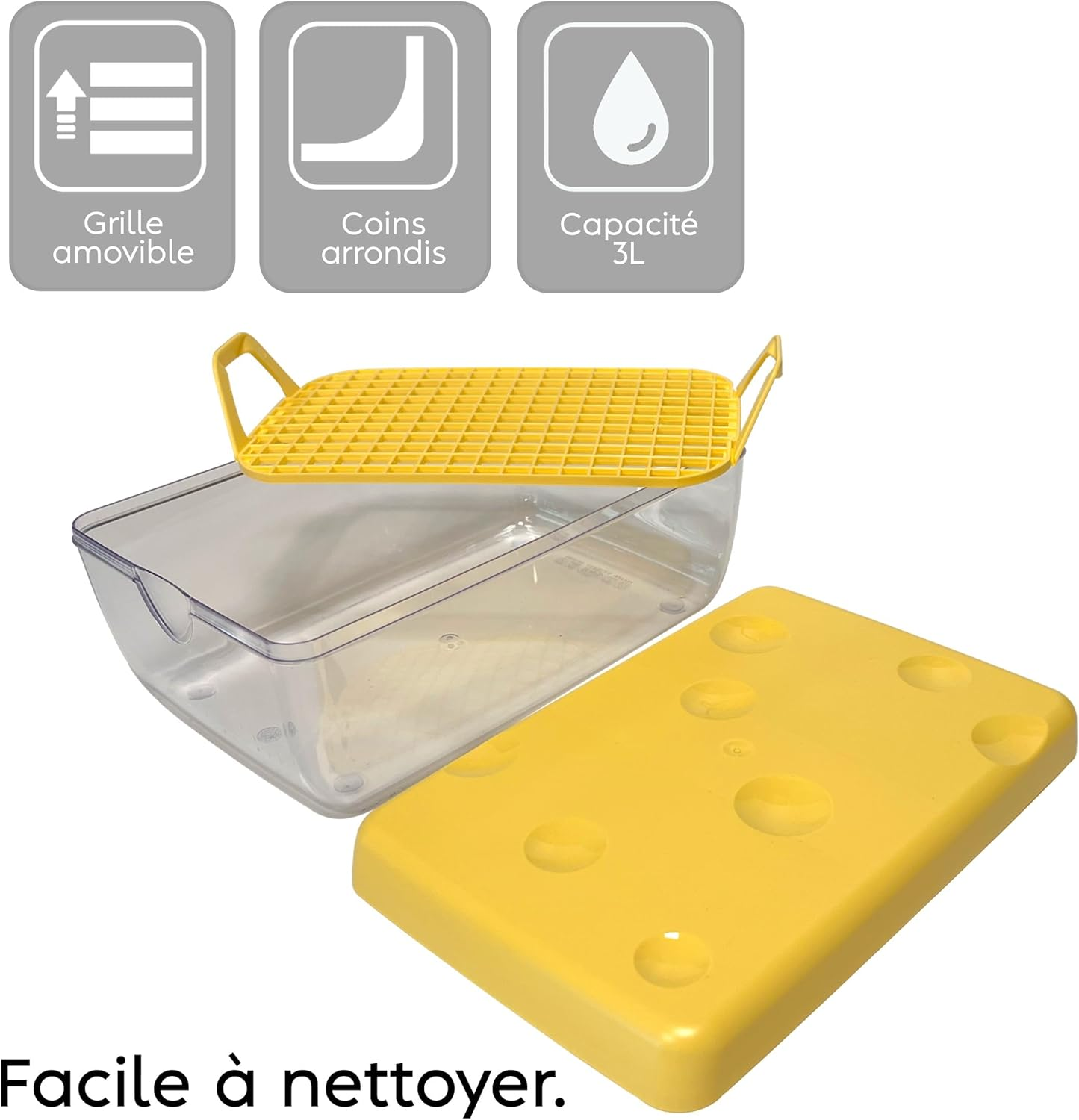 Snips 21395 Cheese Container, 3 Litres, 0% BPA Plastic, Made in Italy, Plastic, Transparent, 3 L image number 2