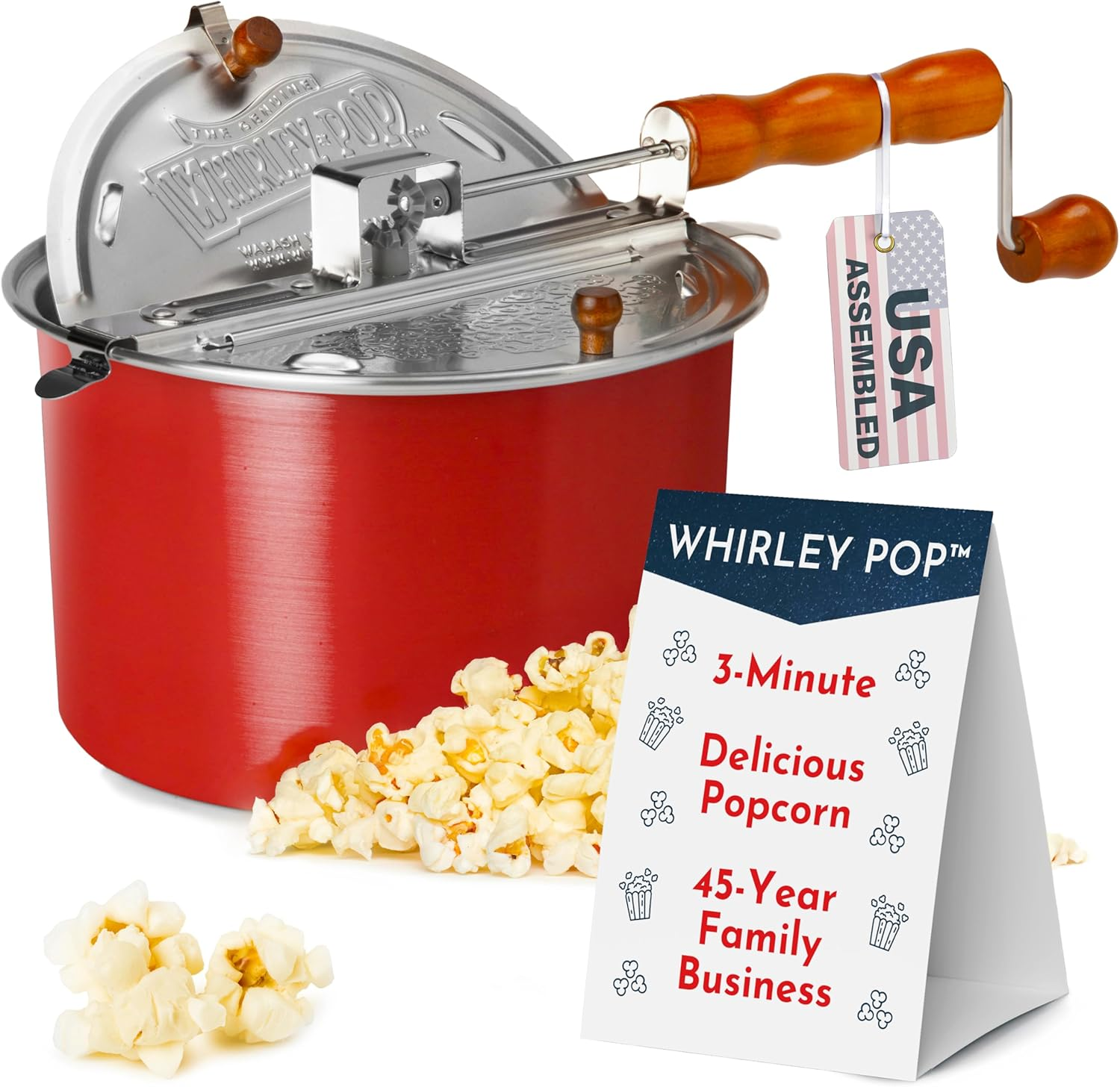 Original Whirley-Pop Popcorn Popper - Nylon Gear - Red