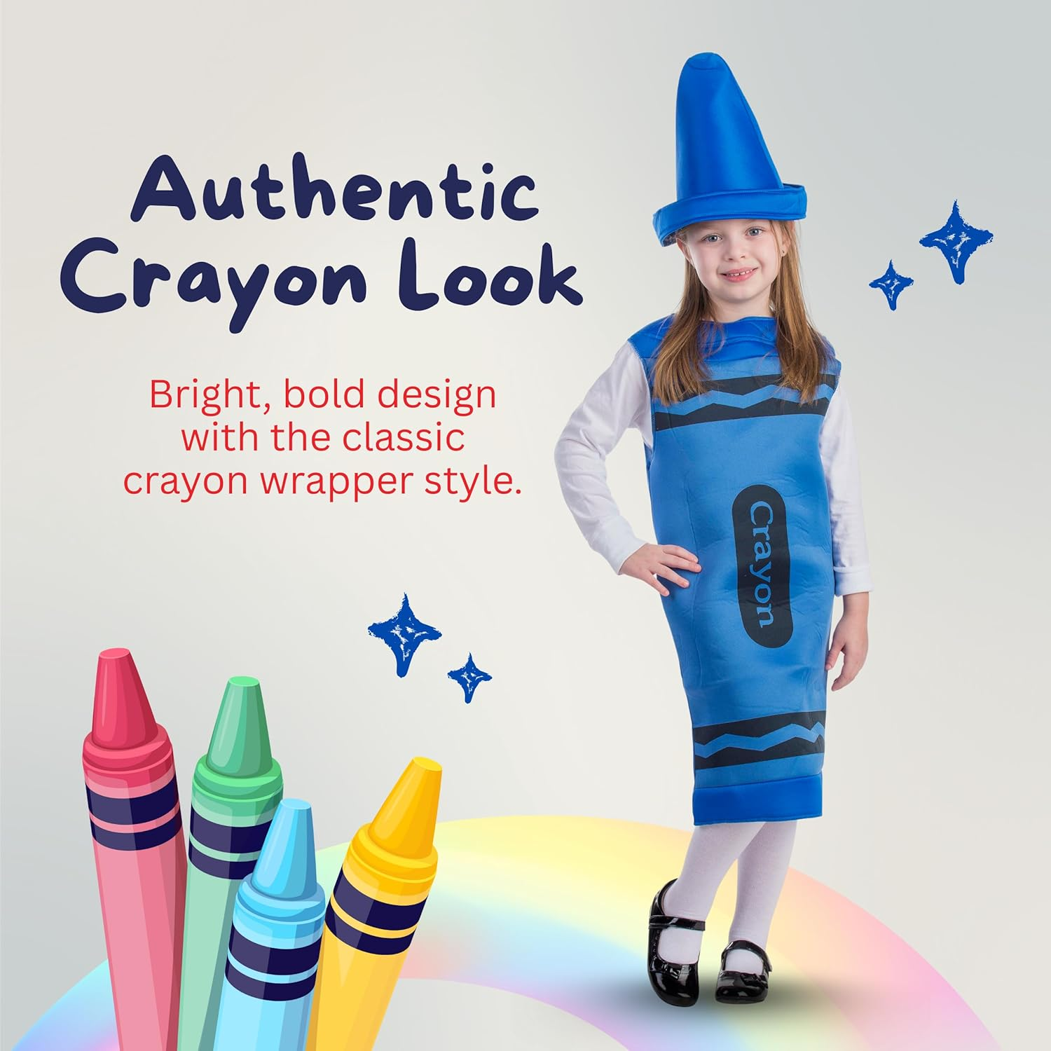 Dress up America 597-L Kids Blue Crayon Costume, 12-14 Years (Waist: 86-96, Height: 127-145 Cm)