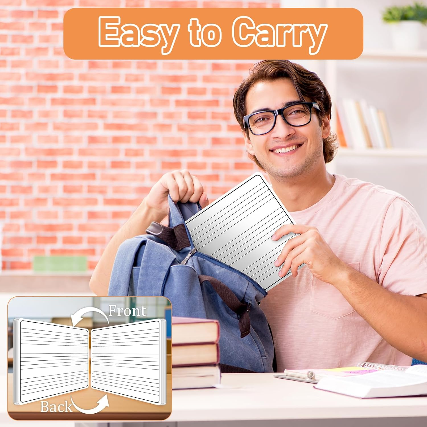 24Pcs Dry Erase Music Staff Lap Boards for Student Reusable Musical Notes Double Sided Erasable Cardboard Music Note Whiteboard for Musical Teacher Classroom Homeschool Portable Teaching Tool 12" X 9" image number 2