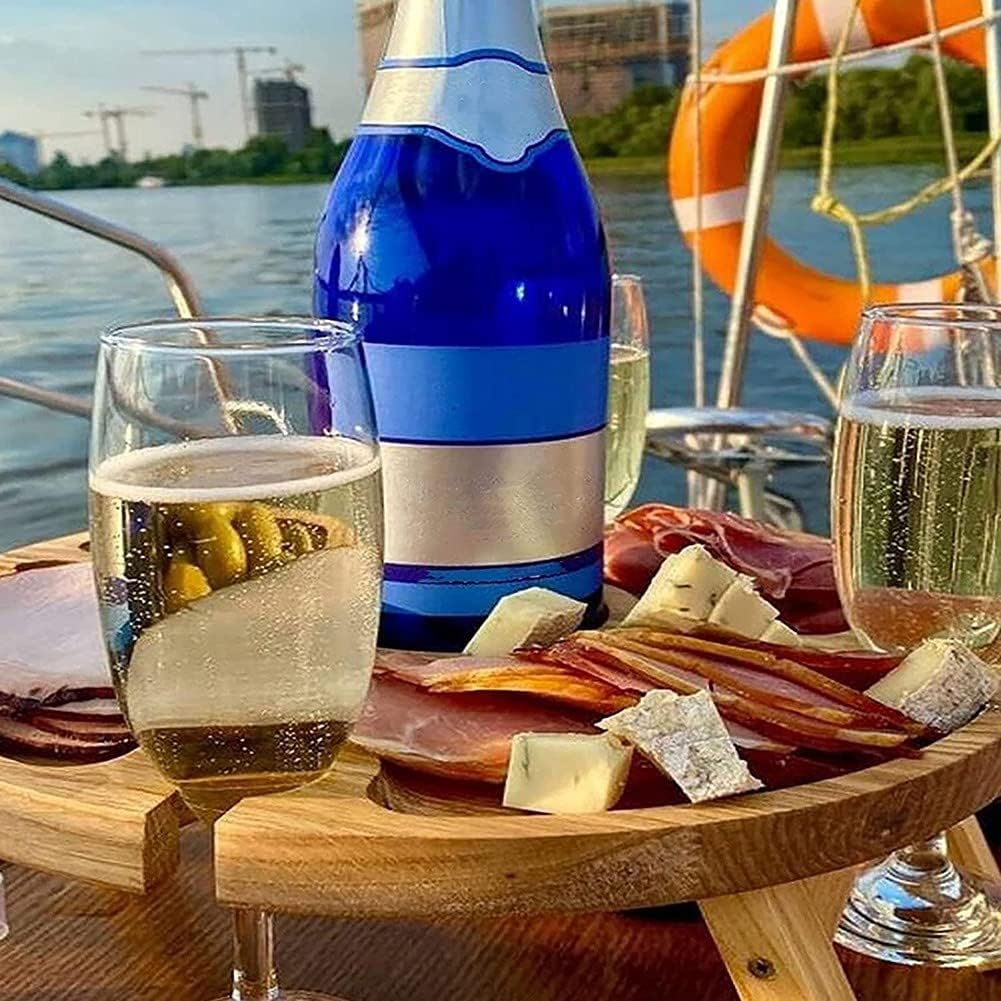 Oidnvay Folding Portable Picnic Table, Outdoor Fold up Camping Camp Table Small Wood Wine Picnic Table,Small image number 3