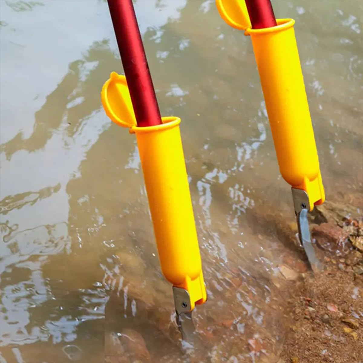 AIMALL Adjustable Fishing Rod Holder Stand &ndash; Sturdy Stainless Steel Ground Spike Rack, Foldable Bank Stick Support for Riverbank, Lakeside & Beach, 13.77In Length image number 5