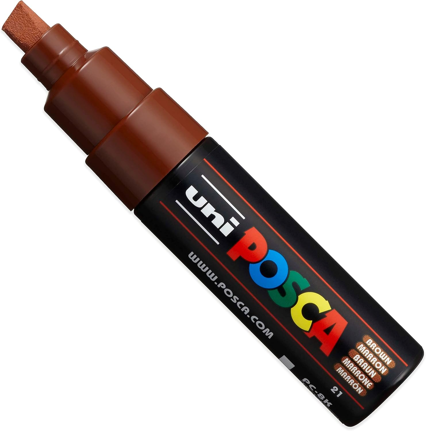 Posca PC-8K Water Based Permanent Marker Paint Art Pens - 8Mm Chisel Tip Nib - Set of 4 in Plastic Wallet - Warm Neutral Tones image number 4