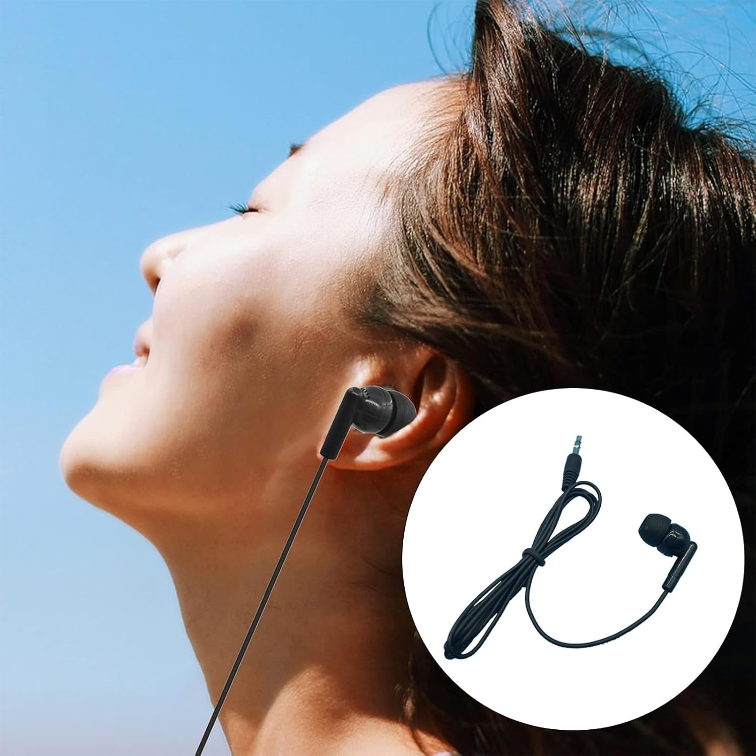 Rakiuty Single-Sided In-Ear Mono Earbuds, 3.5 Mm Connector, Durable and Compatible with Smartphones, MP3/MP4 Players, Laptops, Tablets, Headphones for Tour Guides - Single-Ear Use image number 1