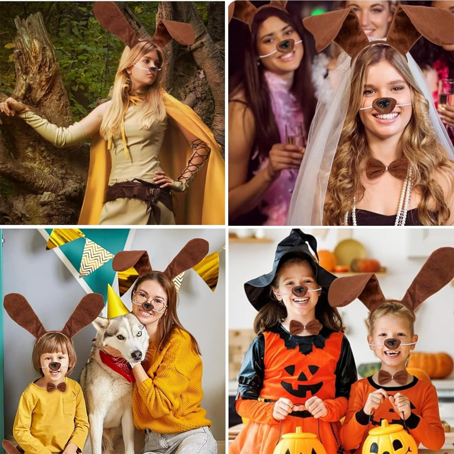 5 Pcs Puppy Dog Costume Set,Animal Costume Accessories, Halloween Cosplay Party image number 4