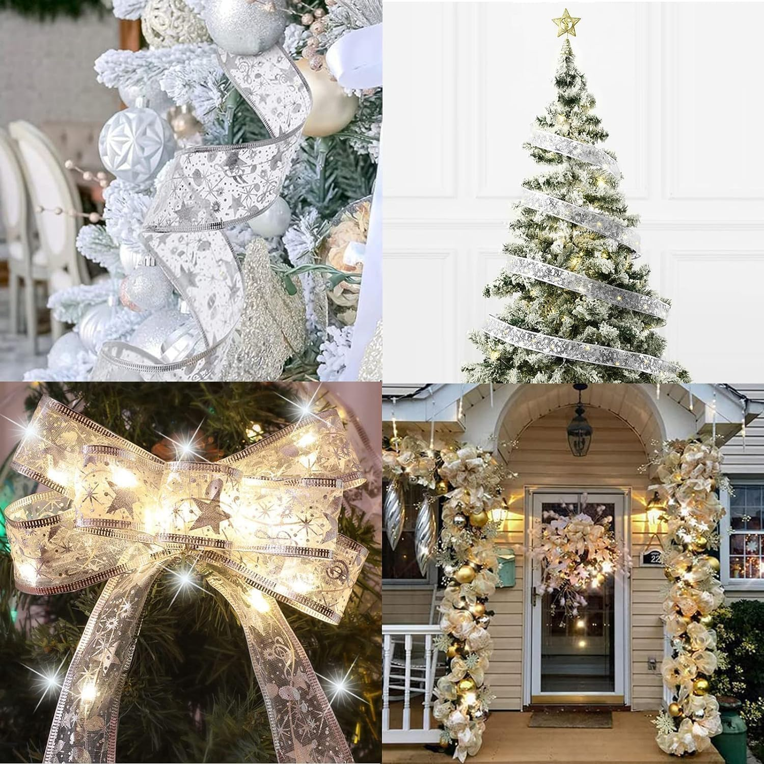 Fairy Ribbon Lights 5M 50 LED Warm White Christmas Ribbon Fairy Lights with Flash DIY Festive Decor for Aussie Homes & Xmas Gifts - 3 AA Batteries Operated（Not Included） image number 4