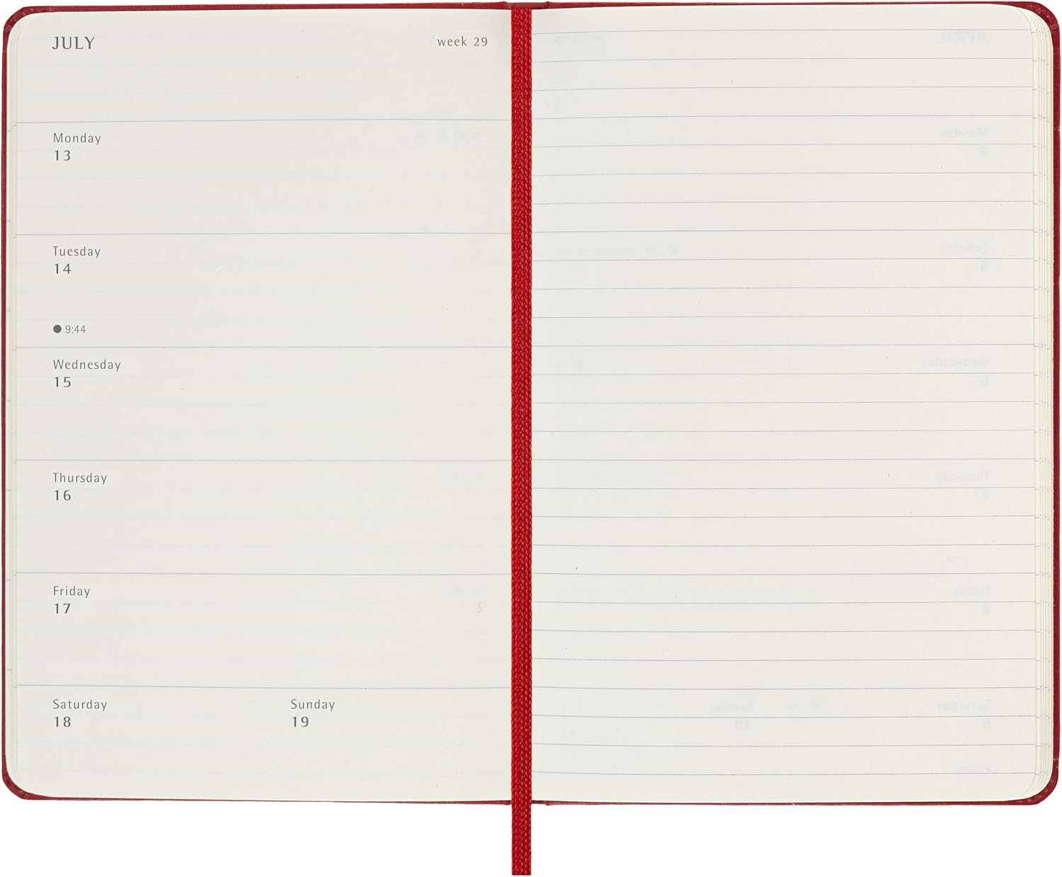 Moleskine - 2026-12 Month Weekly Notebook Hard Cover Diary - Pocket - Scarlet Red image number 5