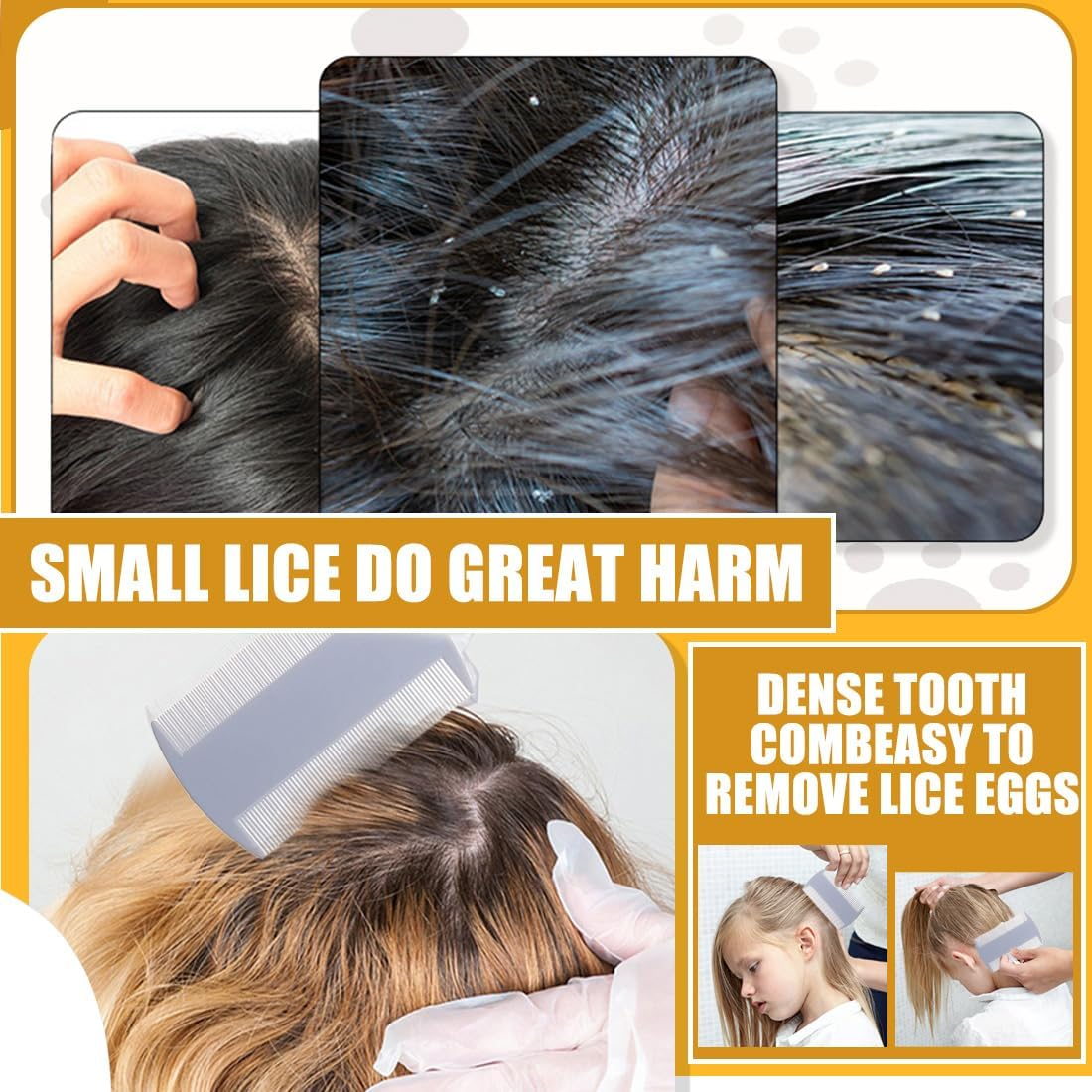 Lice Comb, 2 Anti-Lice Combs, anti Lice and Nits Comb for Children, Adults and Family, Comes with 2 Scrapers, Flea and Tick Combs for Dog Cat image number 6