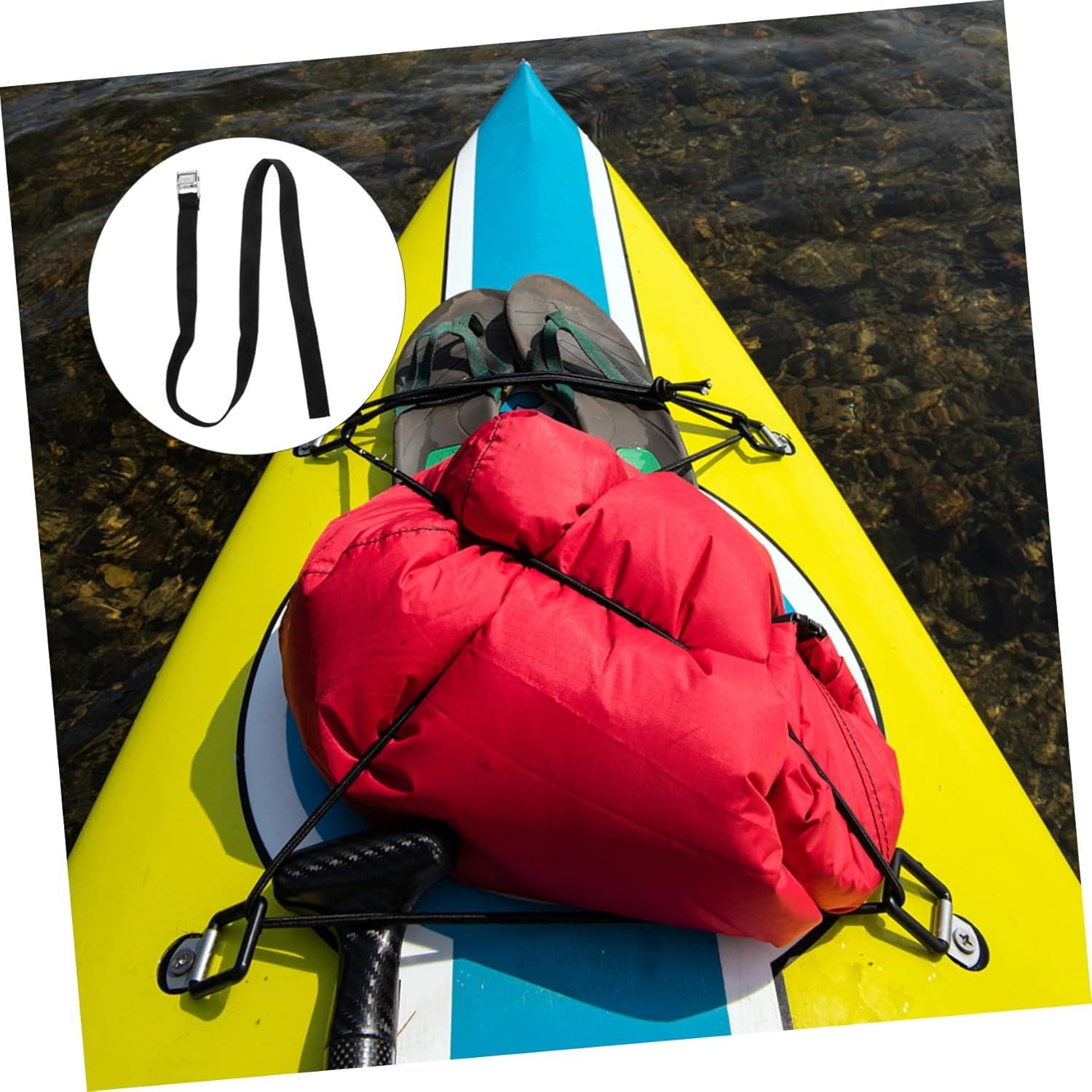 LOORGVEL 2Pcs Luggage Bundling Straps with Buckle Travel Suitcase Tie Straps for Outdoor Fitness Gear and Surfboard Roof Rack Secure Packing Belt image number 4