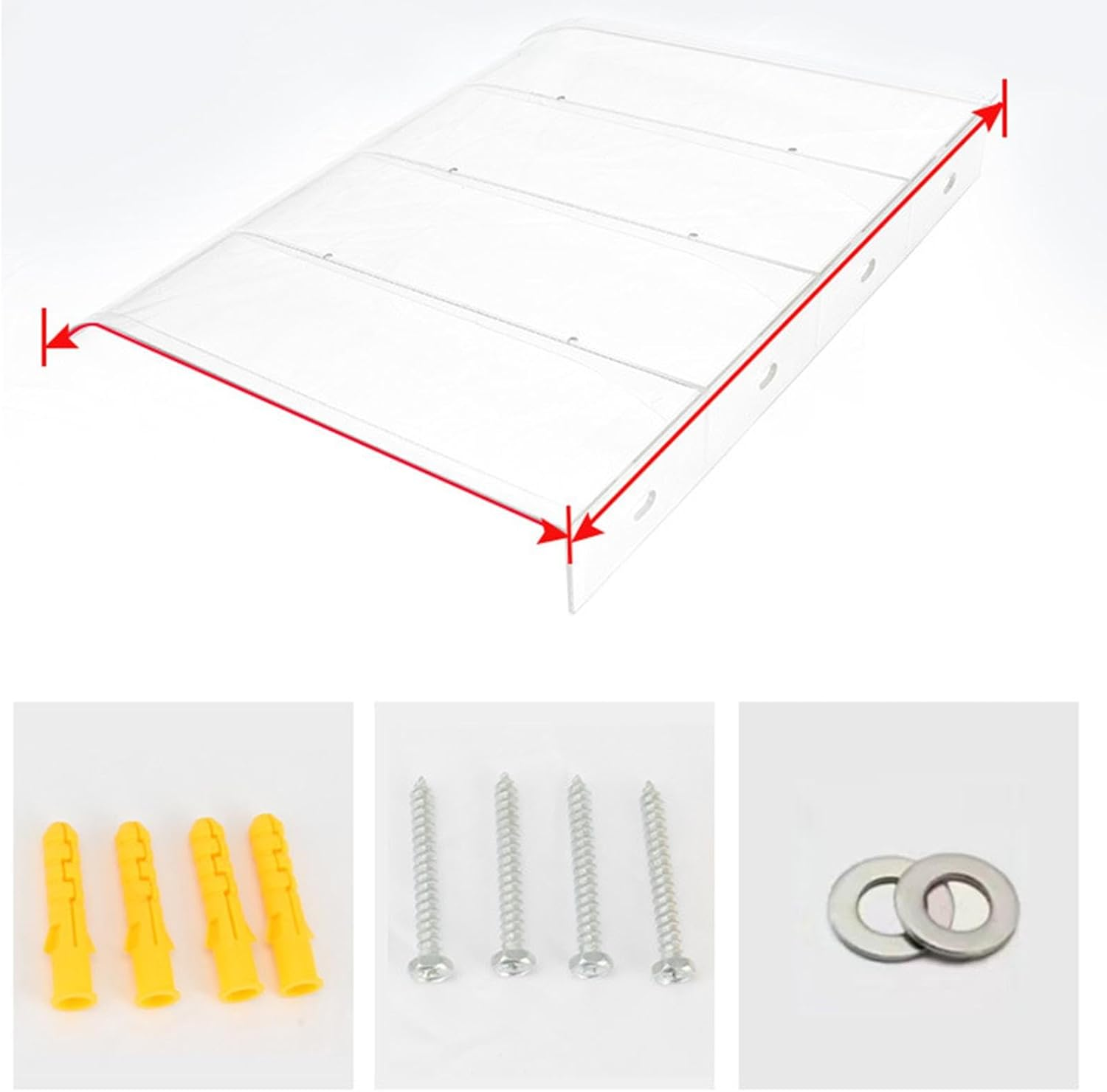 Qianly Door Awning Transparent Canopy Front Door Awning Patio Front Door Patio Awning Canopy, 40X40Cm Lxw image number 1