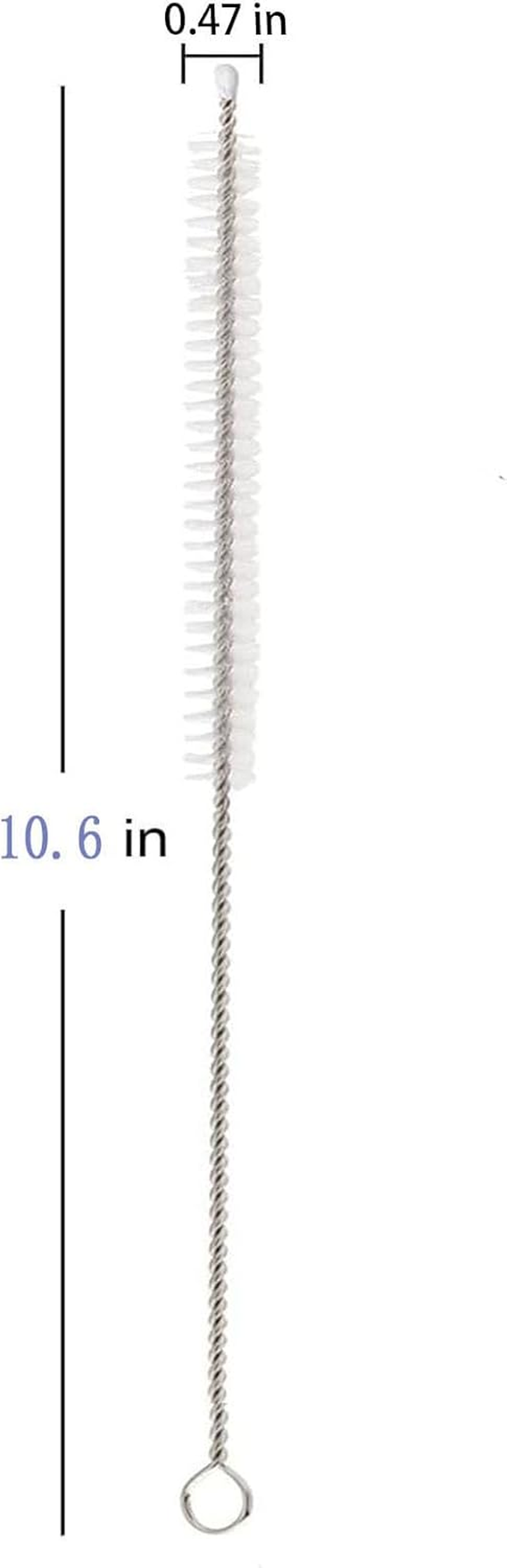 2 Pack Straw Cleaner Brush, Reusable Metal Handles Straw Cleaner Brush Extra Long for Stanley Mug 40, 30, 20 Oz, 10Mm Wide Straw Cleaner Brush for Sippy Cup, Water Bottle and Tubes