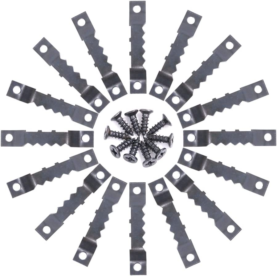 Swpeet 120 Pcs Sawtooth Picture Frame Hanging Hangers Double Hole with Screws for Home Decoration Creative Picture Frame Hanging (Black) image number 5