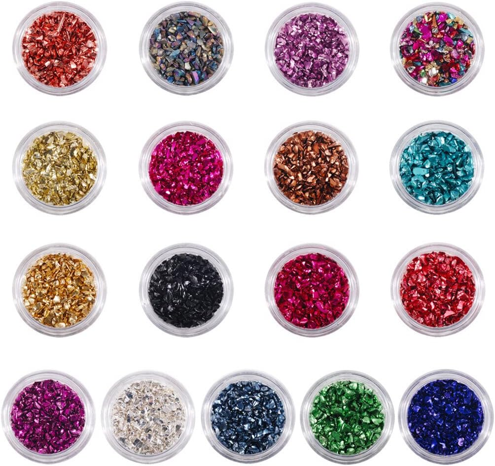 Nail Art Crushed Glass Stones Glitter Excellent Gloss Crystal Fragment DIY Rhinestone Fillers Jewelry Making Wedding Dress, Gold - Brown image number 5