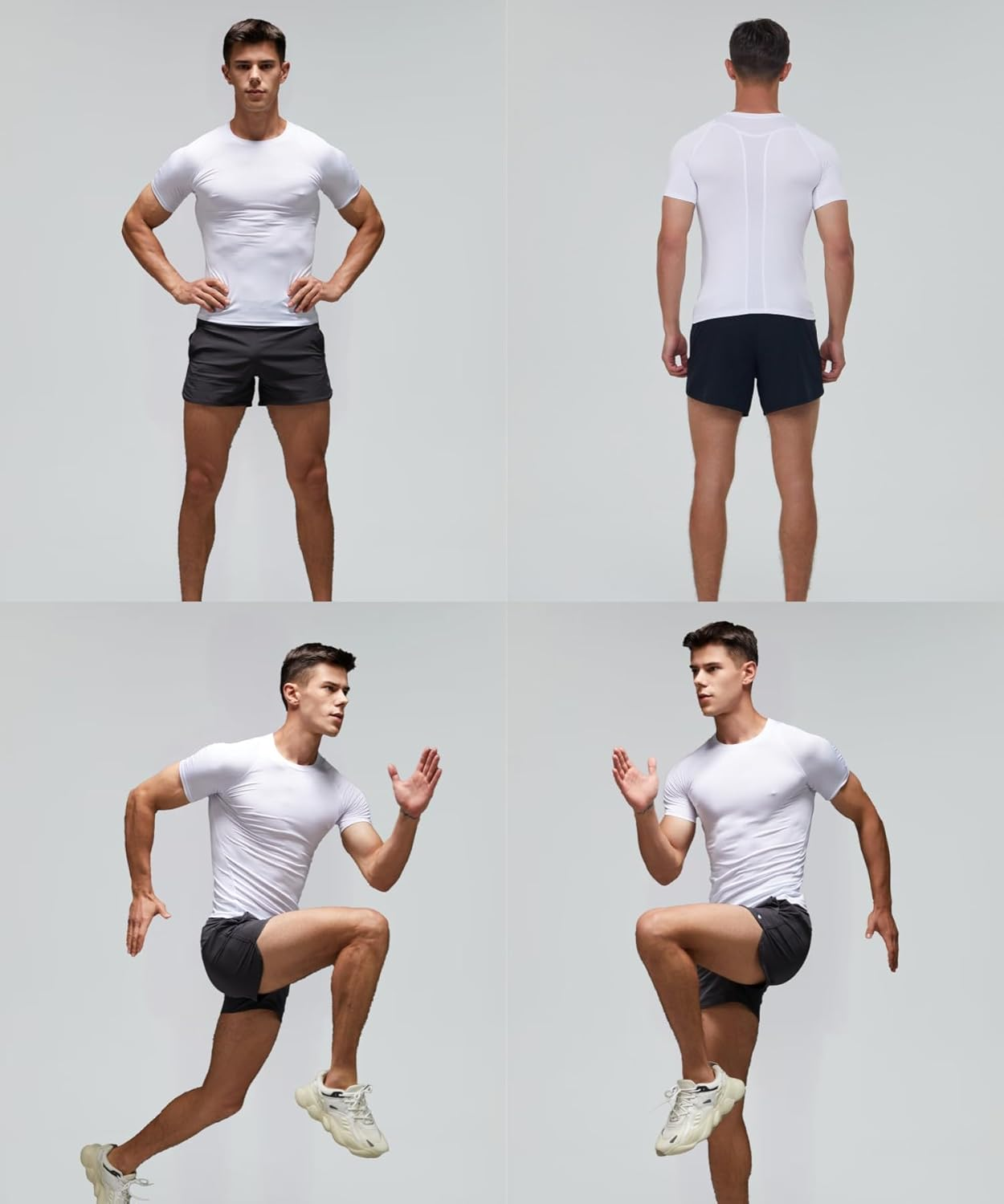 Men'S Compression Shirt Short Sleeve Sports T-Shirt Training Shirt Elastic Quick-Drying Running Shirt image number 7